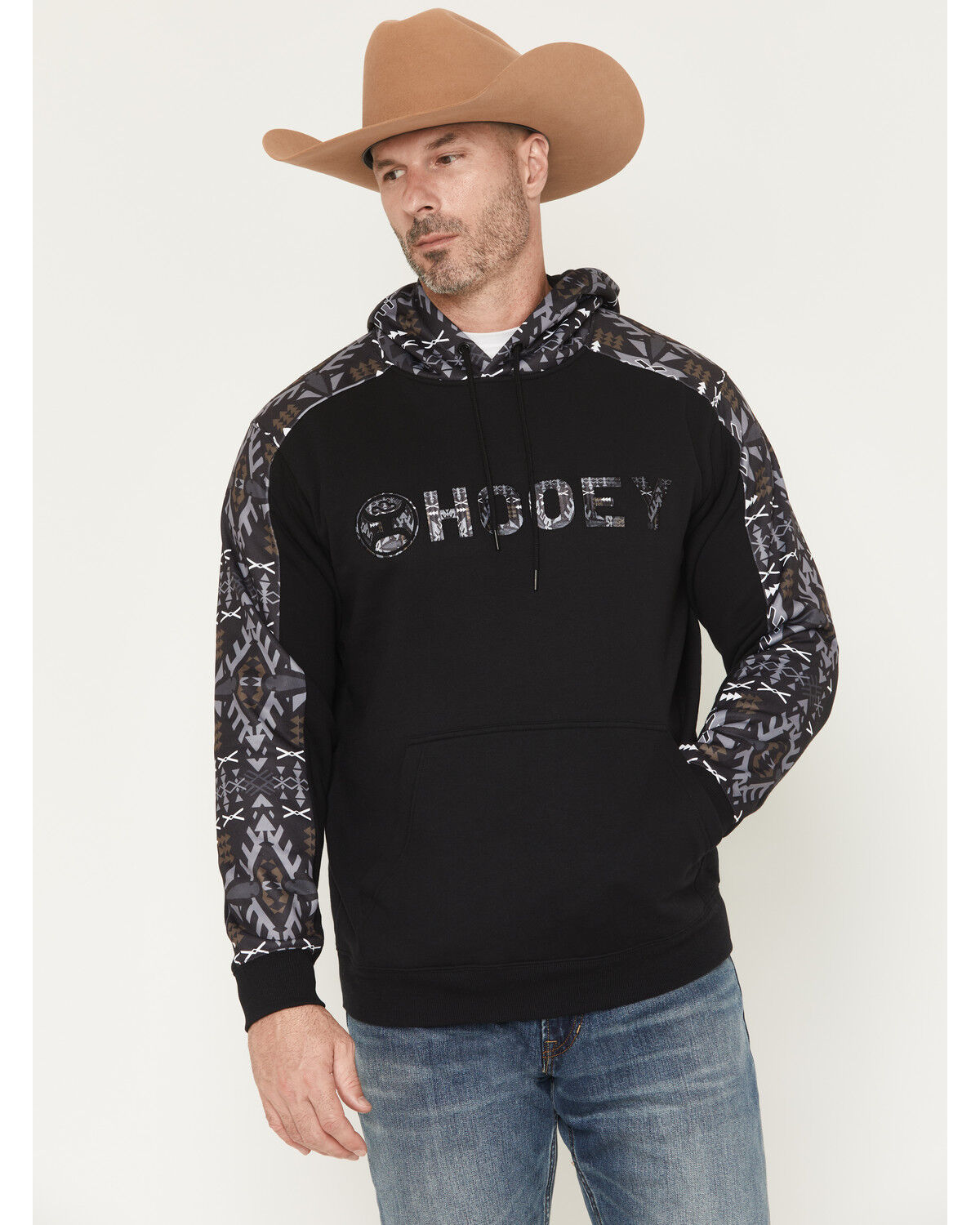 Men's Hooey Canyon Southwestern Sleeve Hooded Sweatshirt