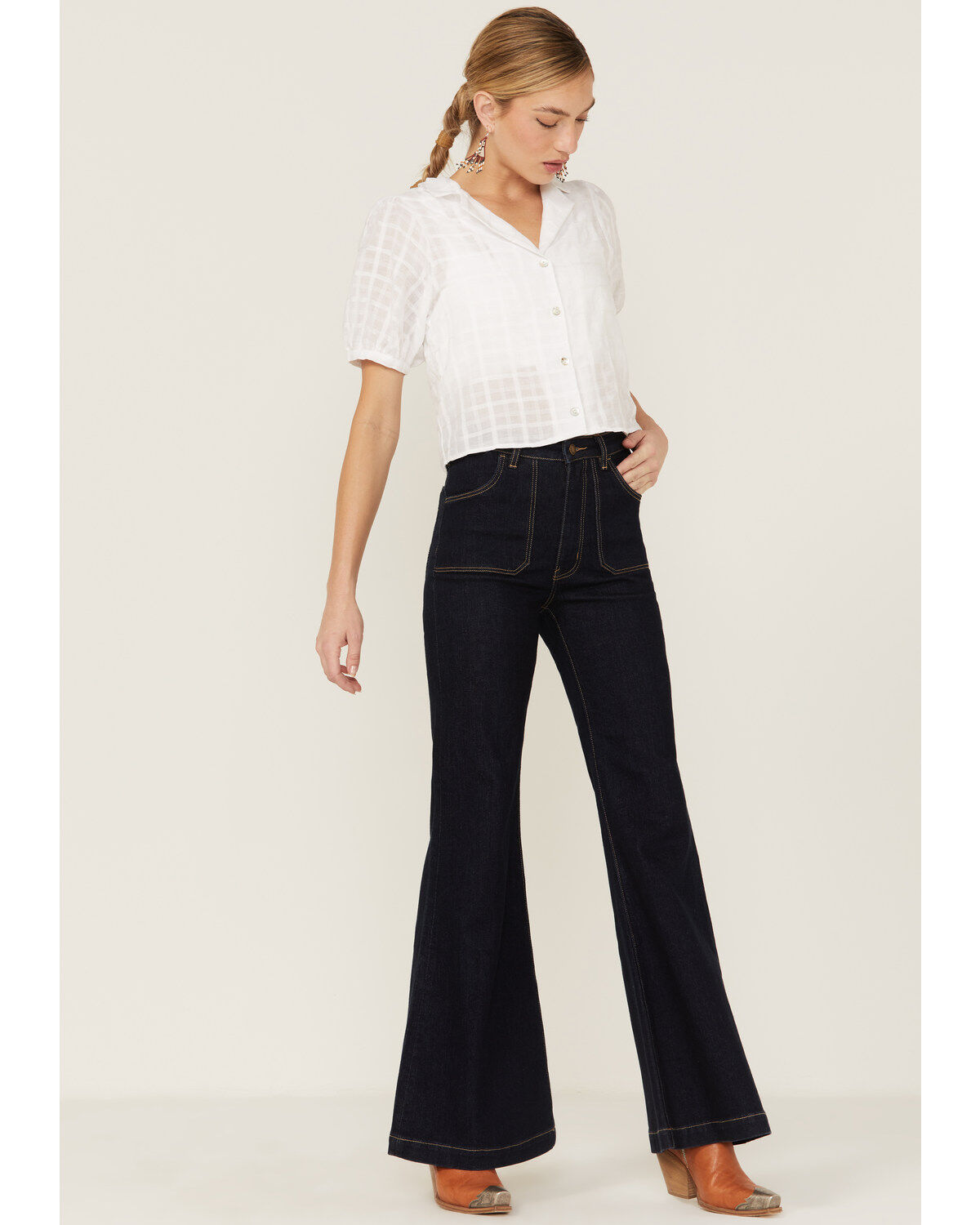 Women's Rolla's Eastcoast Dark Wash High Rise Flare Jeans