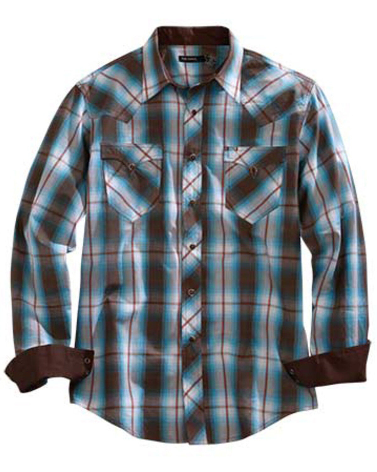 Tin Haul Men’s Turquoise Plaid Short Sleeve Western Shirt