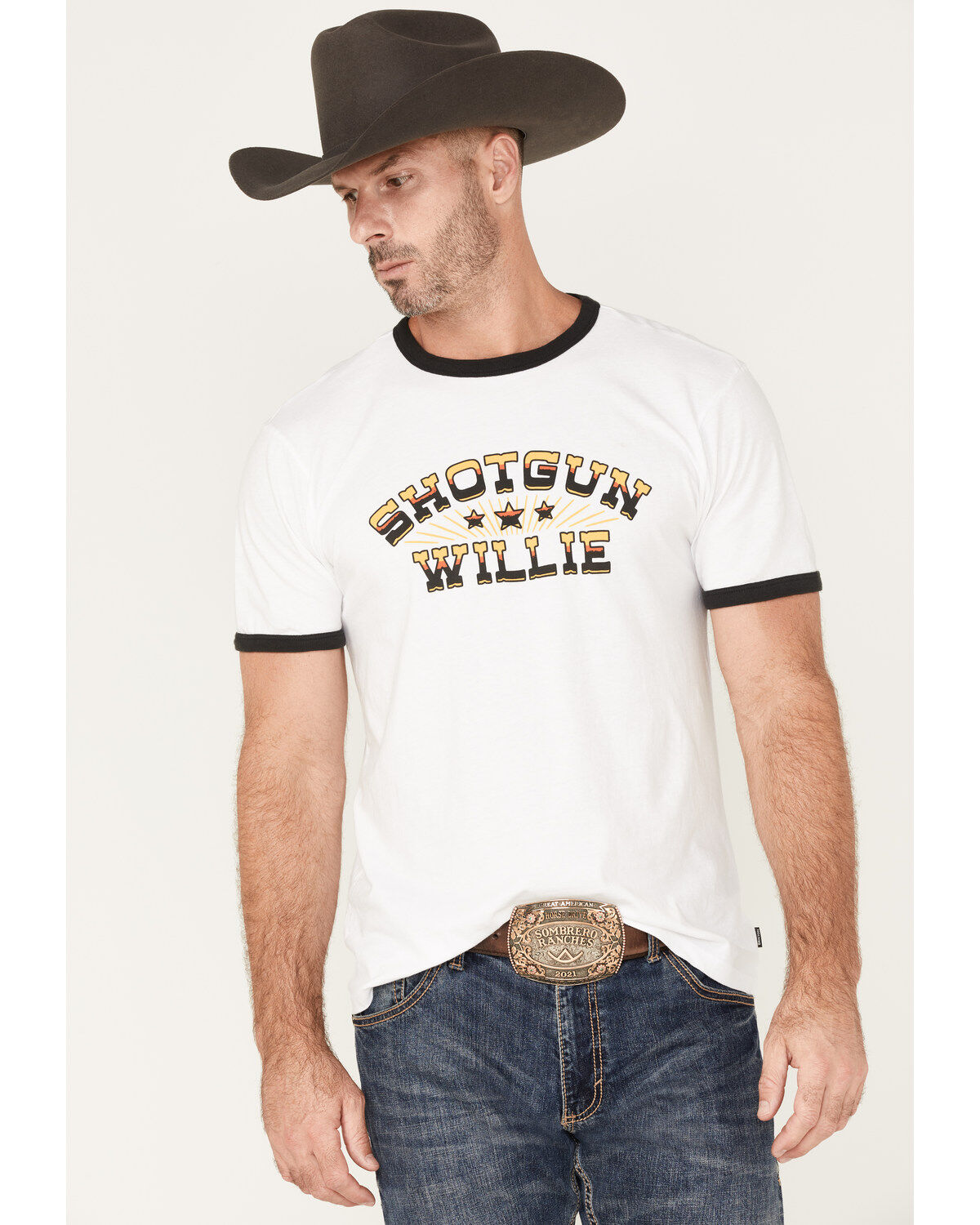 Men's Brixton x Willie Nelson Shotgun Graphic Ringer T-Shirt