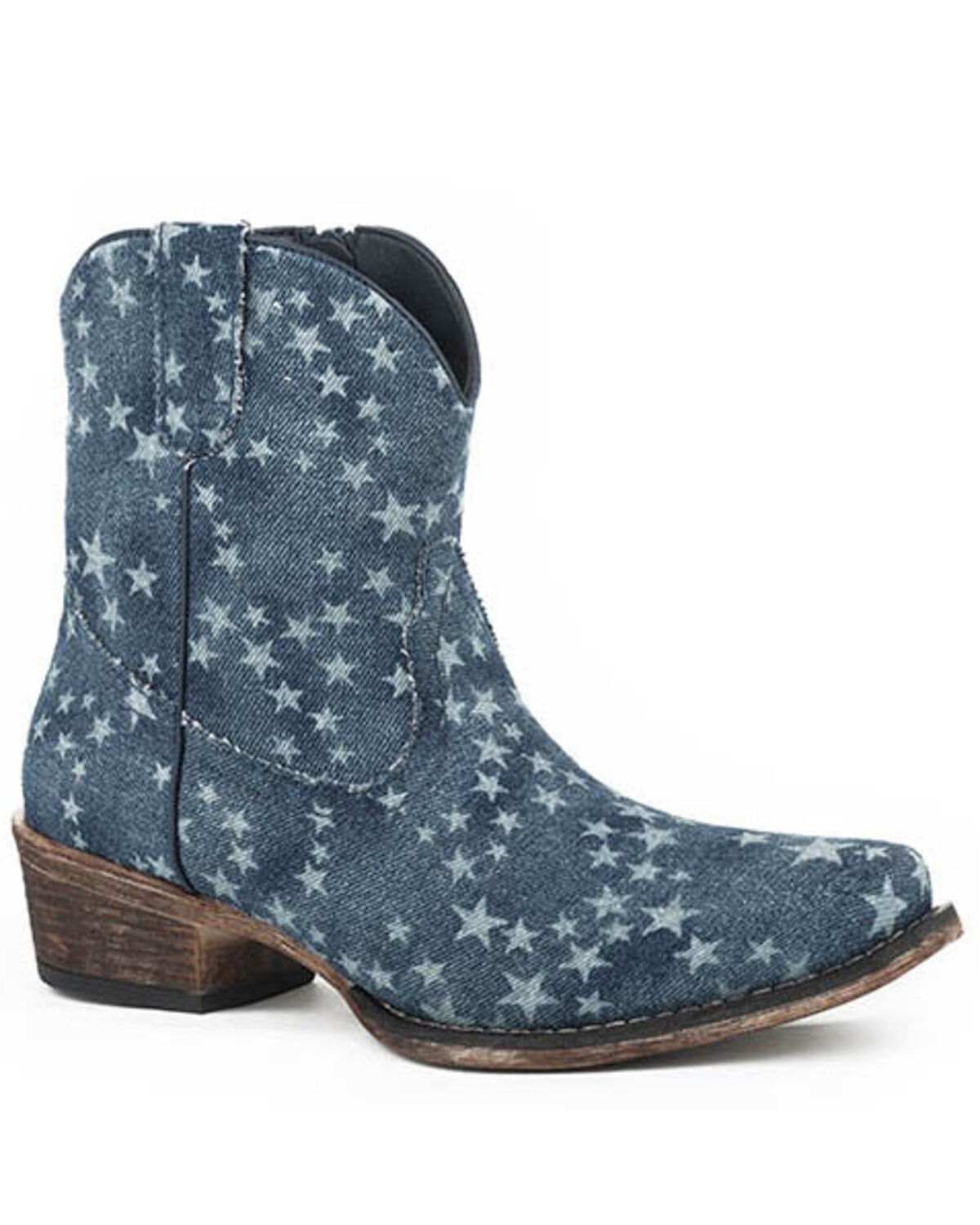 Women's Roper Stone Wash Denim Western Booties - Snip Toe