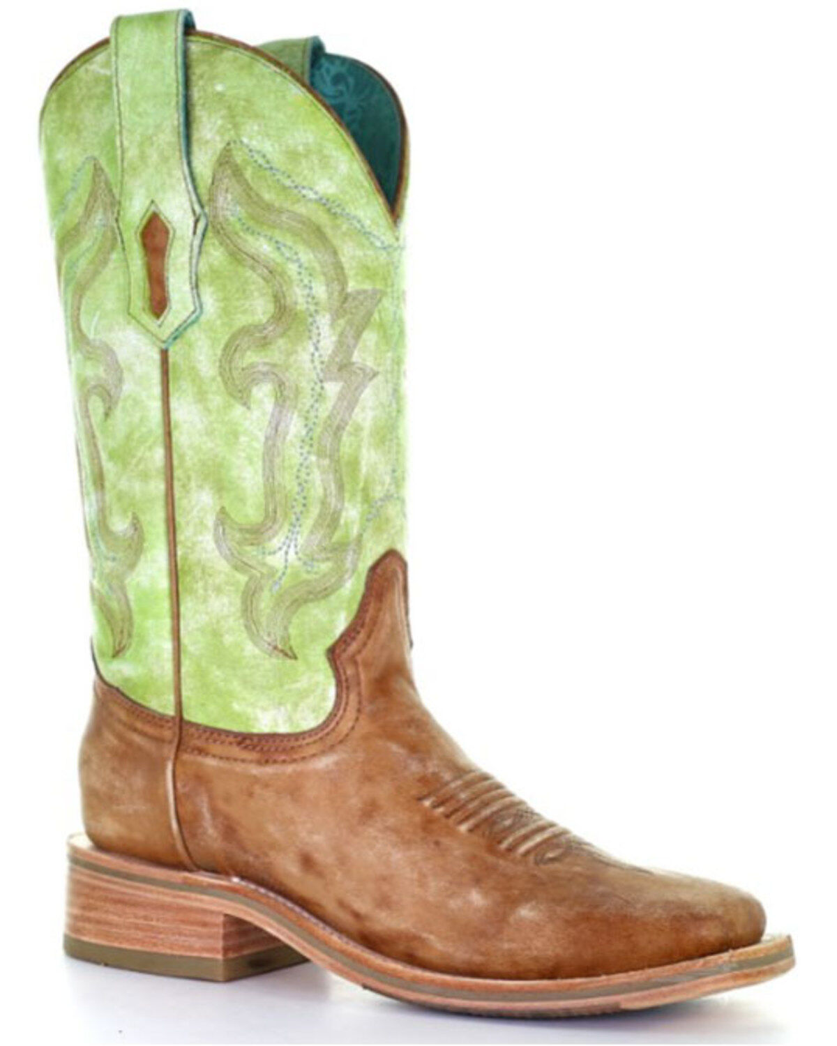 Women's Corral Embroidery Western Boots - Broad Square Toe