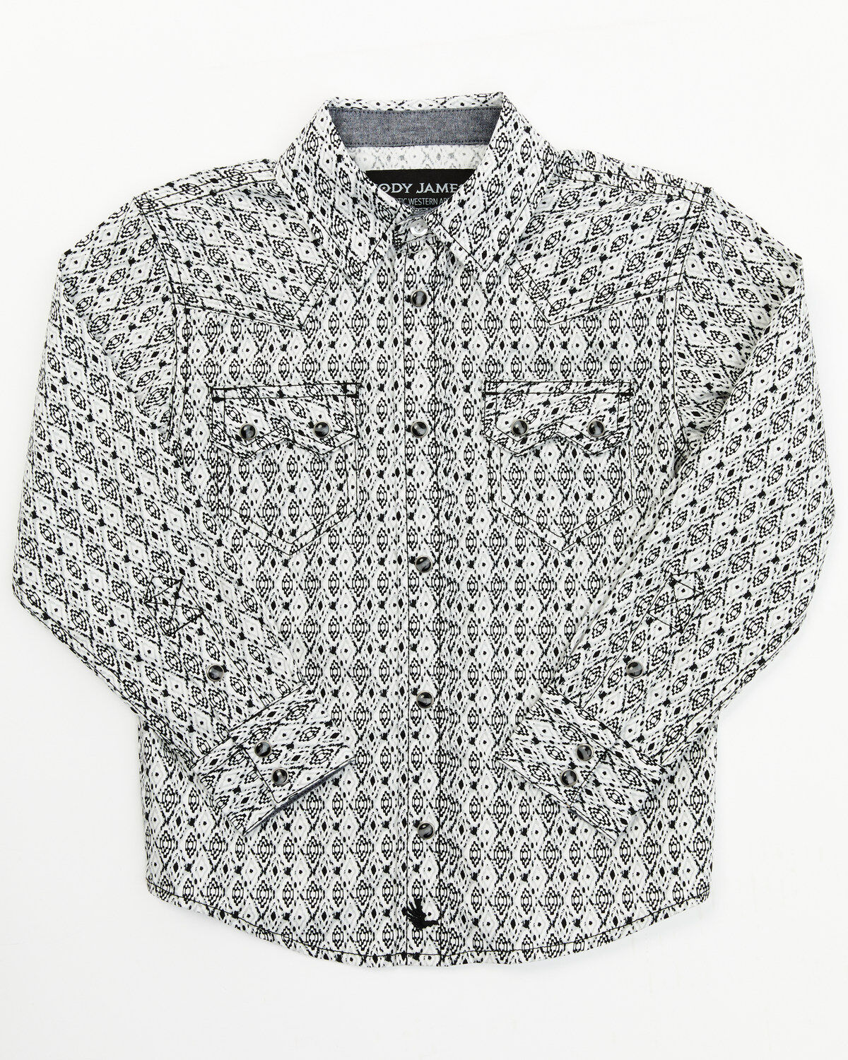 Boys' Cody James Toddler Diamond Print Long Sleeve Snap Shirt