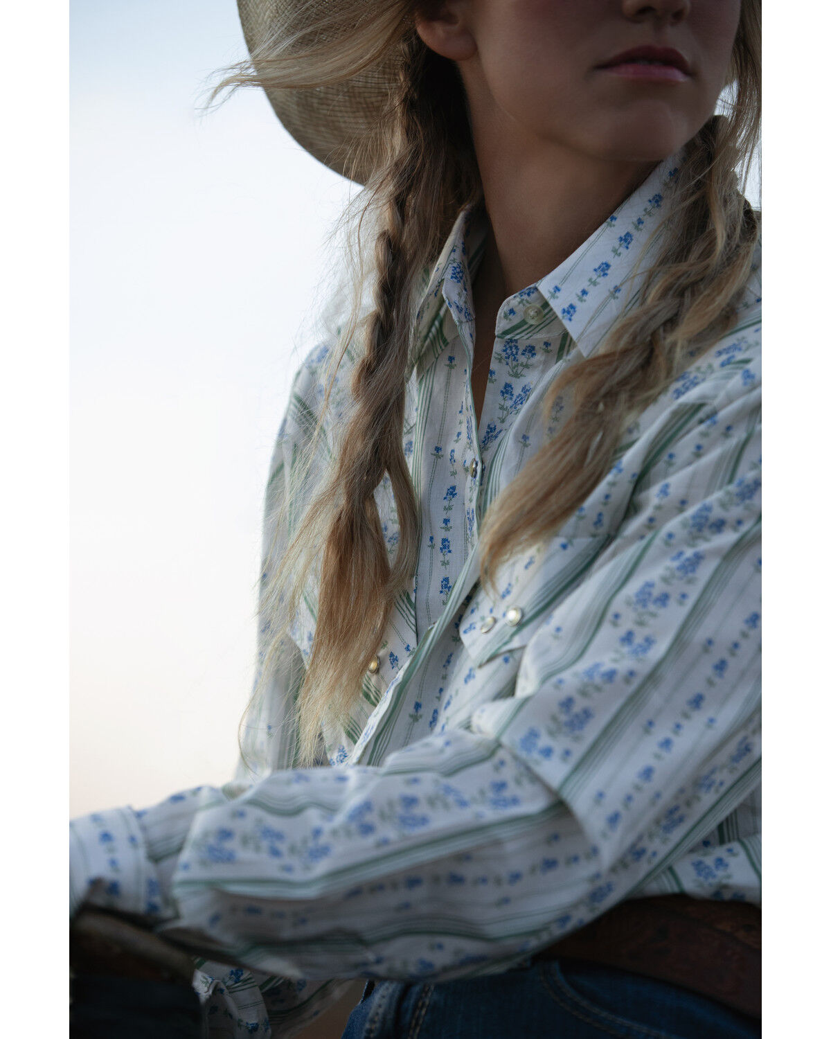 Women's Cowboygirl by Jenna Paulette Wallpaper Long Sleeve Pearl Snap