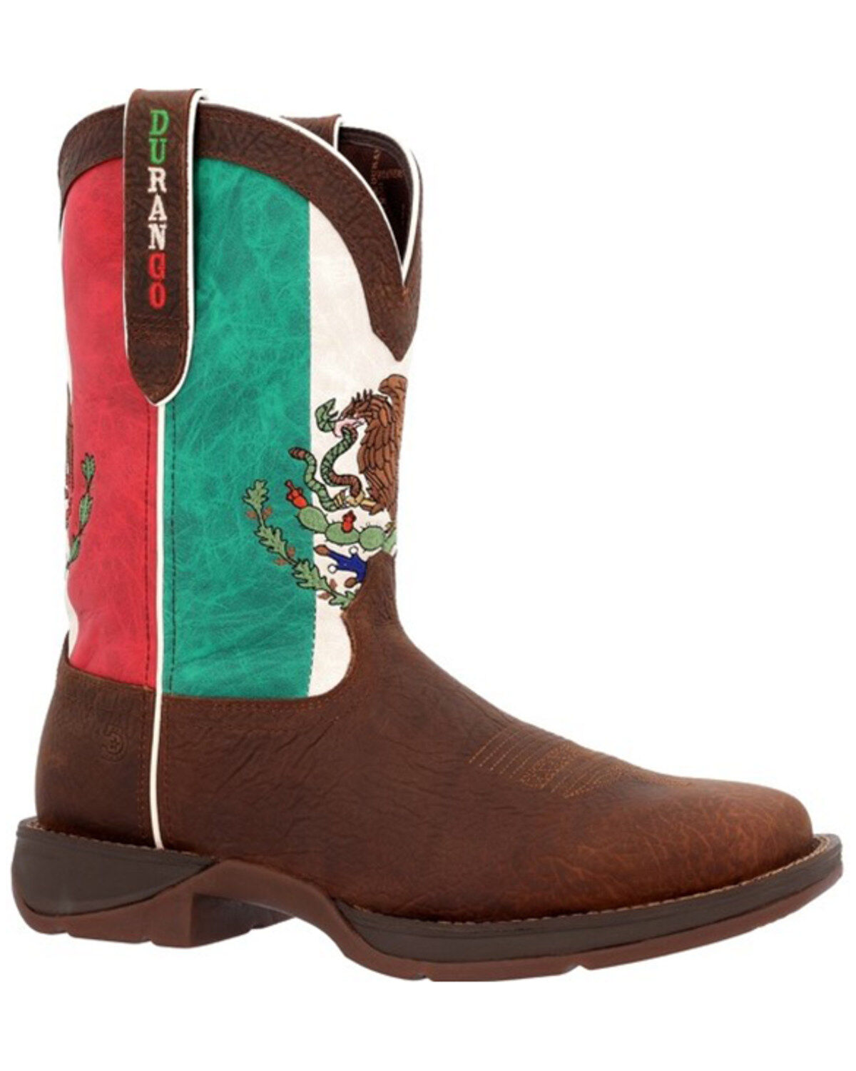 Men's Durango Rebel Mexico Flag Shaft Performance Western Boots - Broa