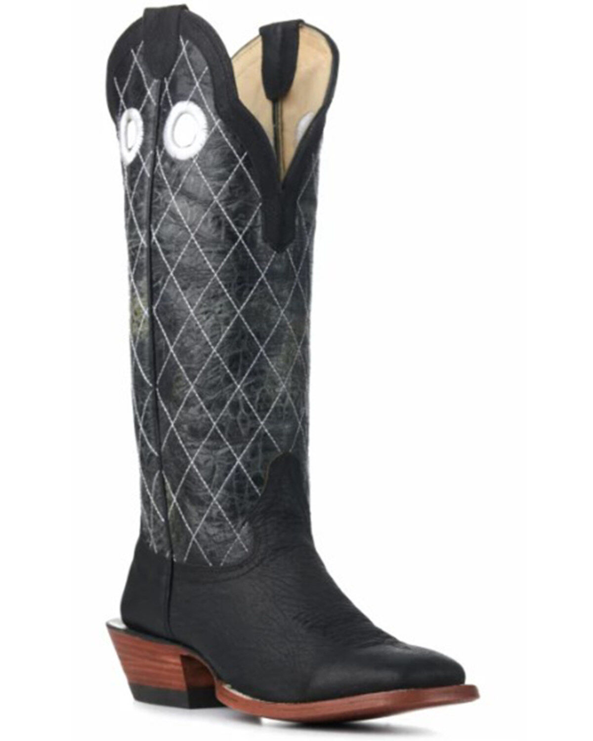 Men's Hondo Boots Crazy Horse Western Boots - Broad Square Toe