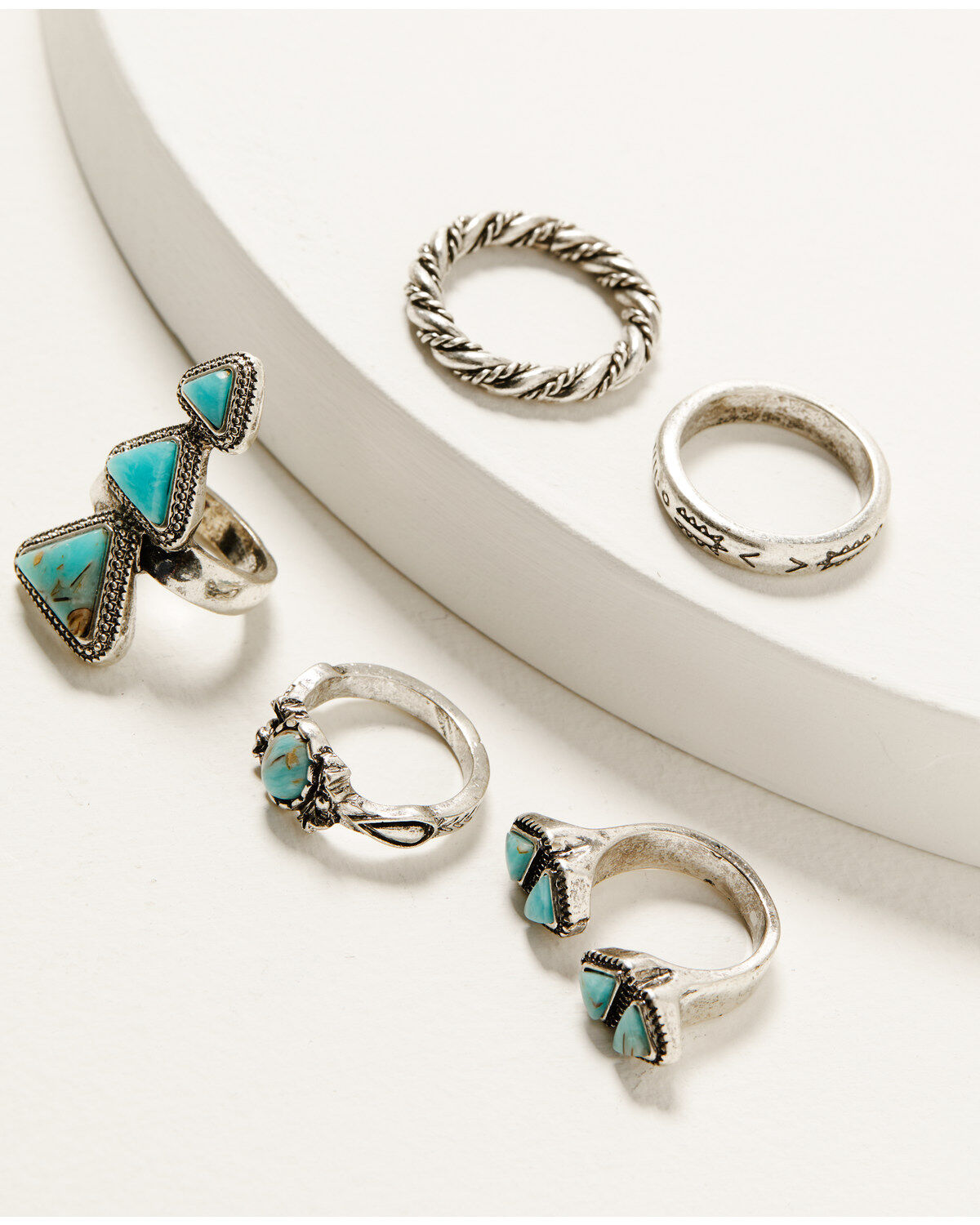 Women's Silver Idyllwind Clarion Antique Ring Set - 5 Piece