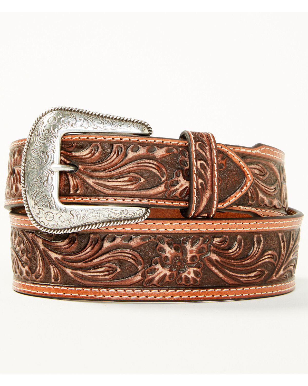 Men's Cody James Floral Tooled Belt
