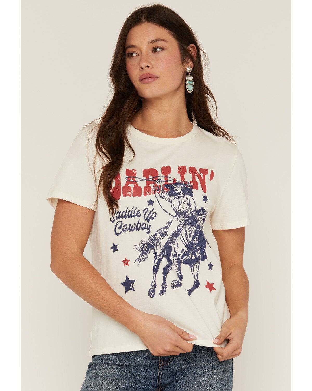 Women's Rock & Roll Denim Darlin Short Sleeve Graphic Tee