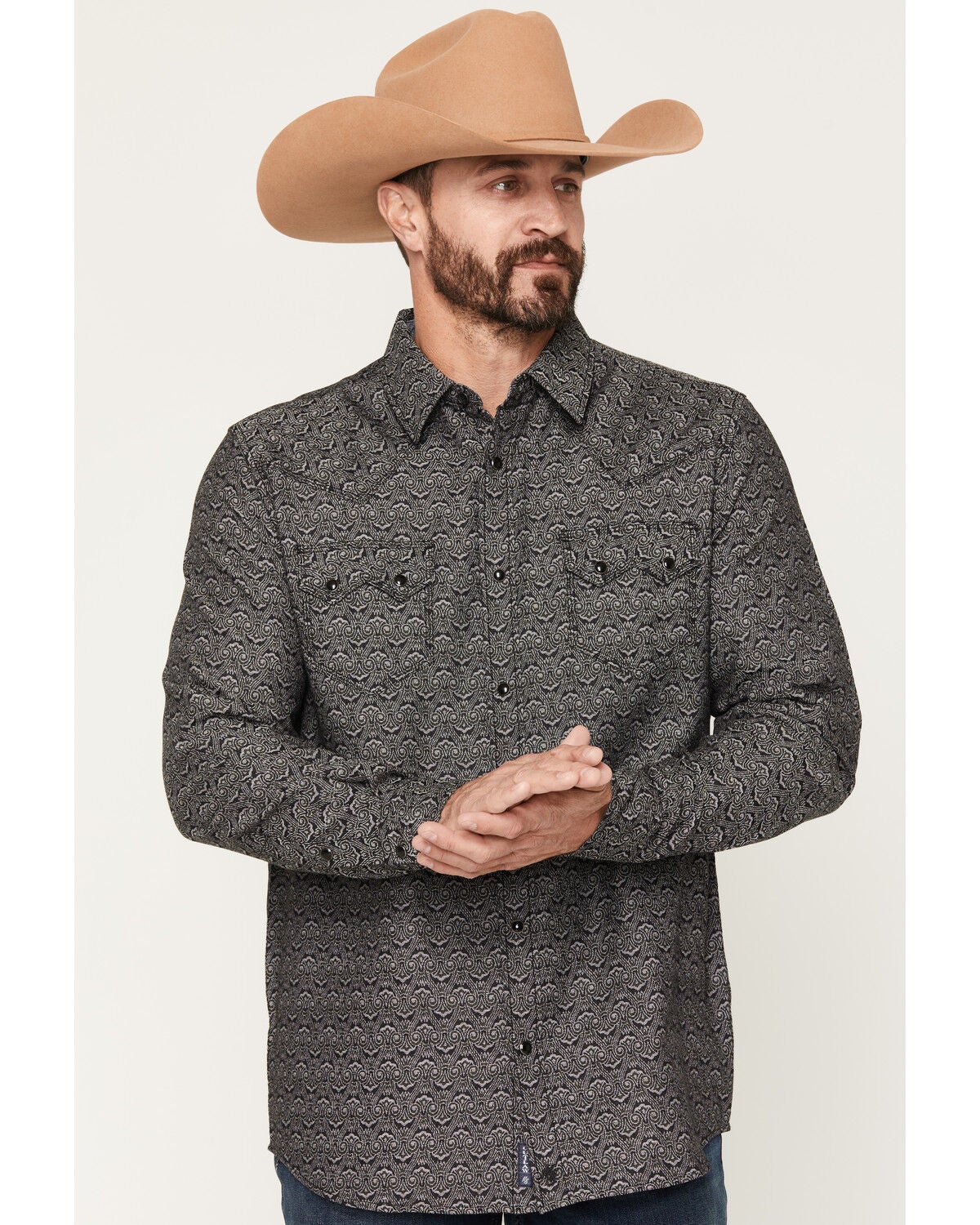 Men's Moonshine Spirit Renaissance Rodeo Medallion Print Long Sleeve