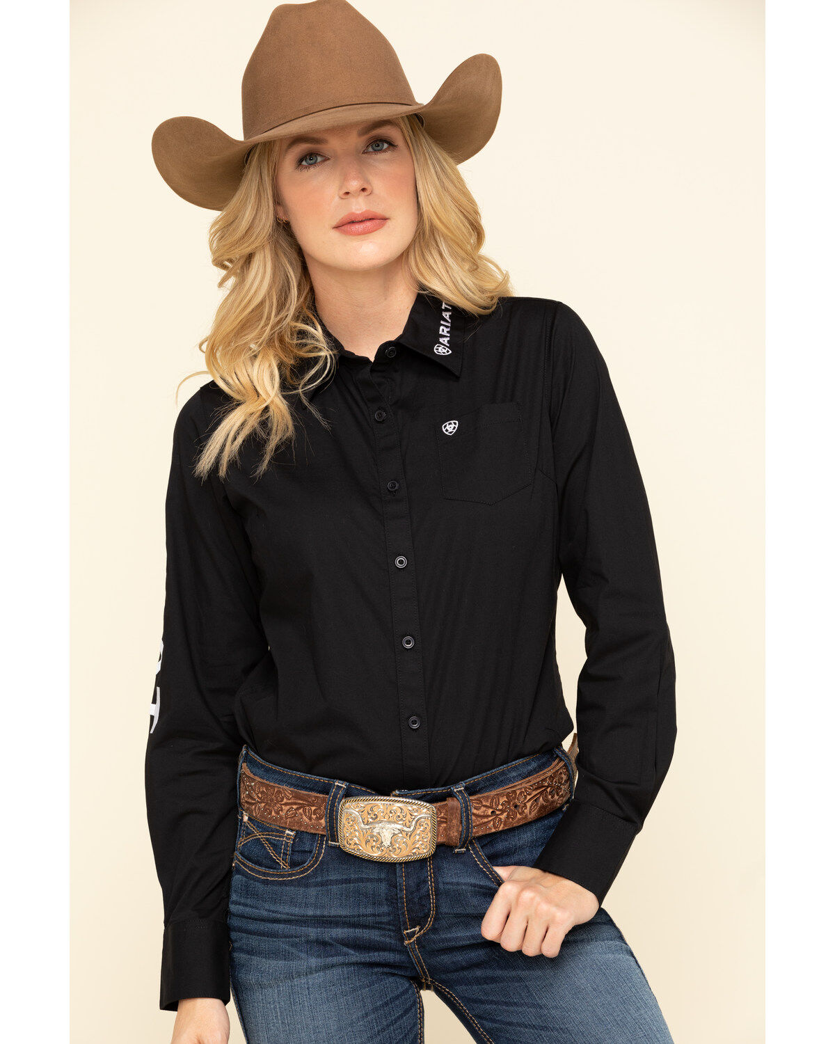 Women's Ariat Team Kirby Stretch Logo Long Sleeve Shirt