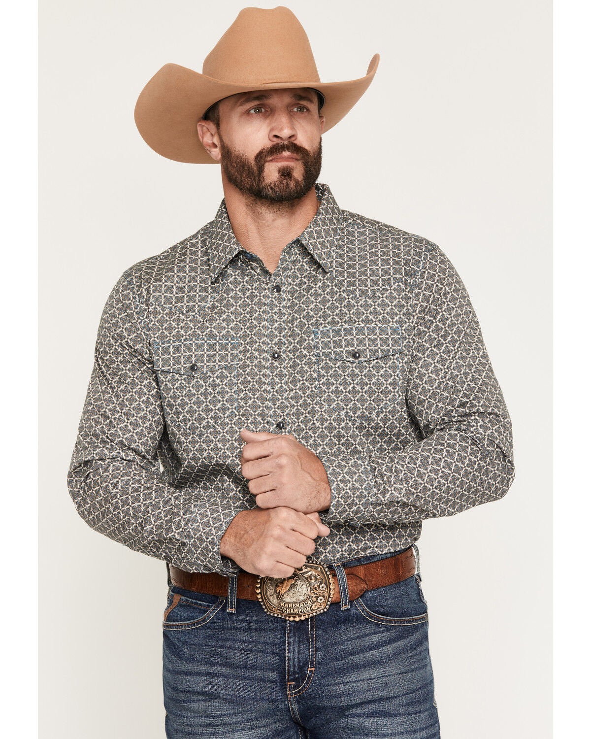 Men's Gibson Trading Co YeeHaw Medallion Print Long Sleeve Snap Wester
