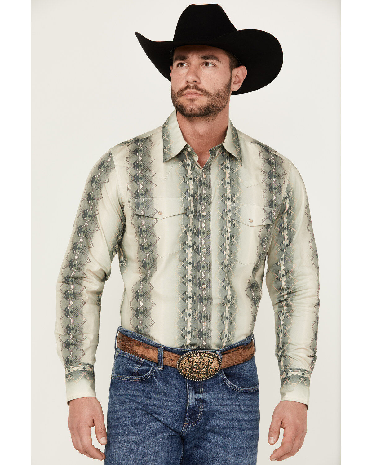 Men's Wrangler Checotah Long Sleeve Pearl Snap Western Shirt - Tall
