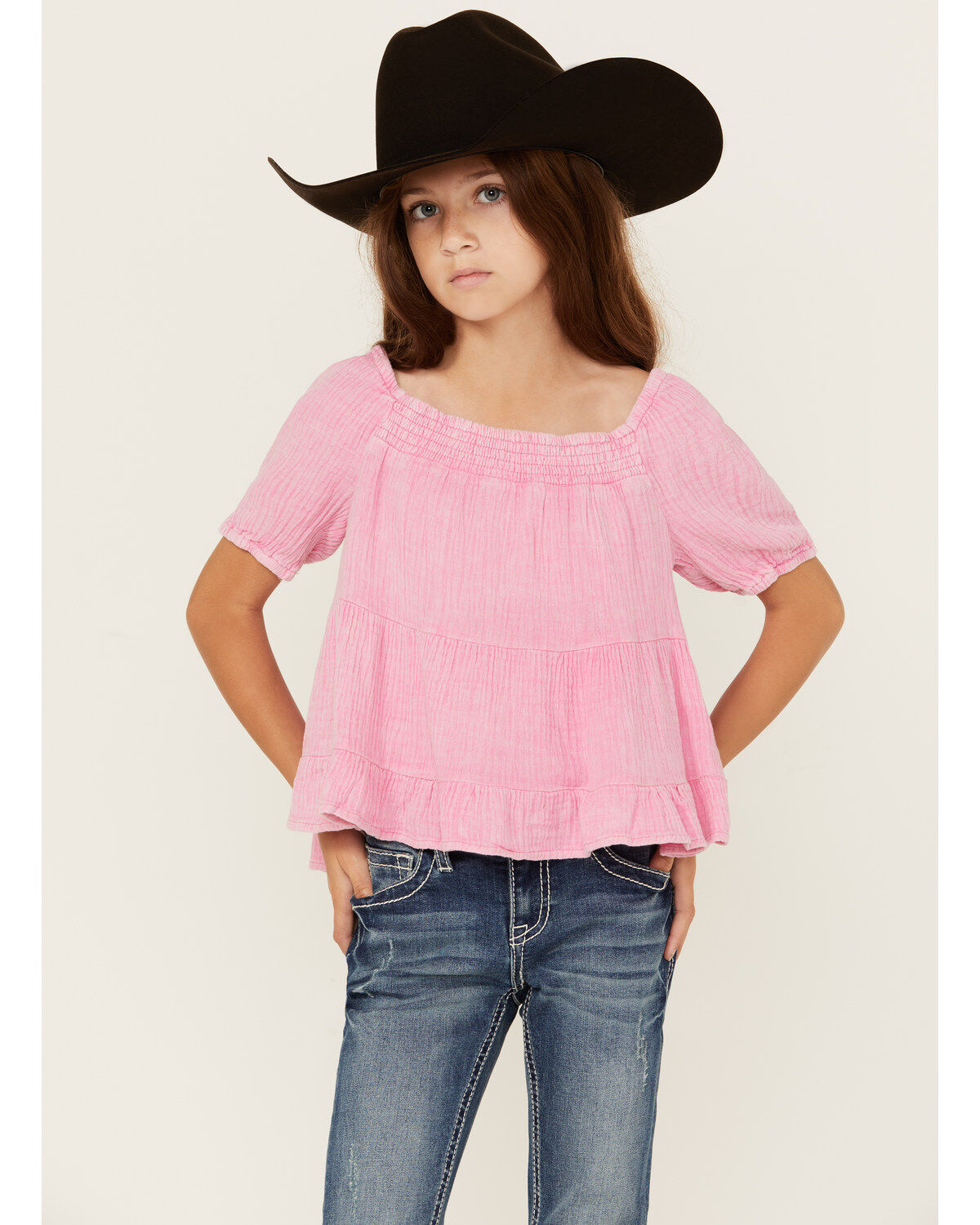 Girls' Hayden LA Puff Sleeve Top