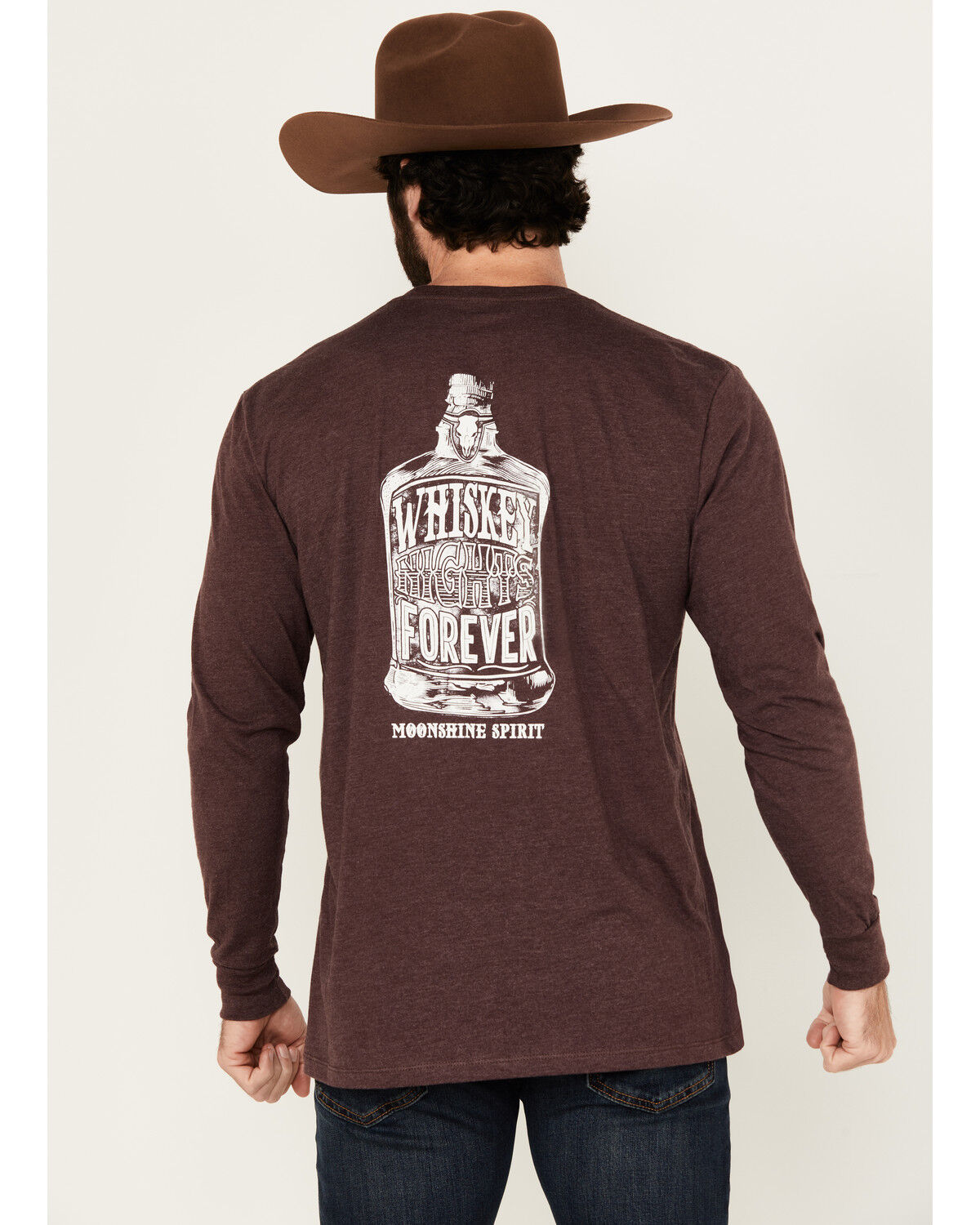 Men's Moonshine Spirit Whiskey Nights Long Sleeve Graphic T-Shirt