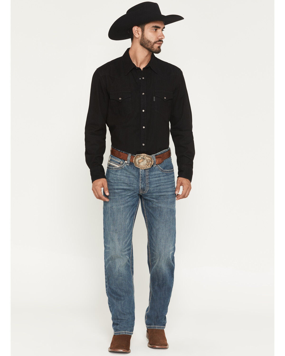 Men's Rock & Roll Denim Medium Wash Cannon Loose Fit Bootcut Reflex St