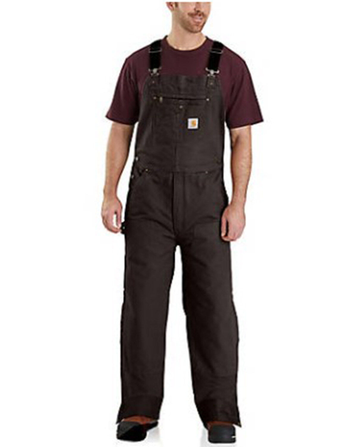 Men's Carhartt Quilt Lined Washed Bib Work Overalls - Tall