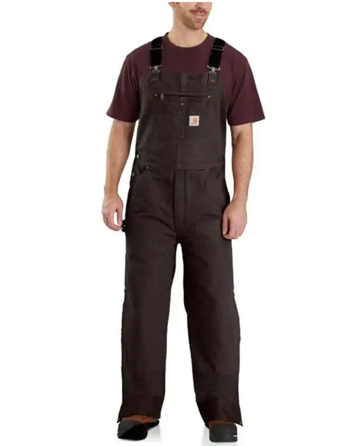 Men's Carhartt Quilt Lined Washed Bib Work Overalls