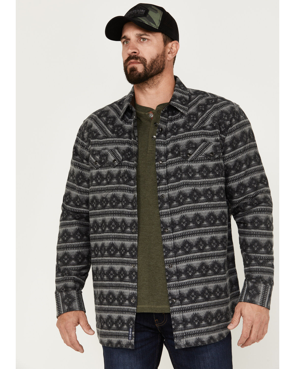 Men's Moonshine Spirit Southwestern Long Sleeve Flannel Western Shirt