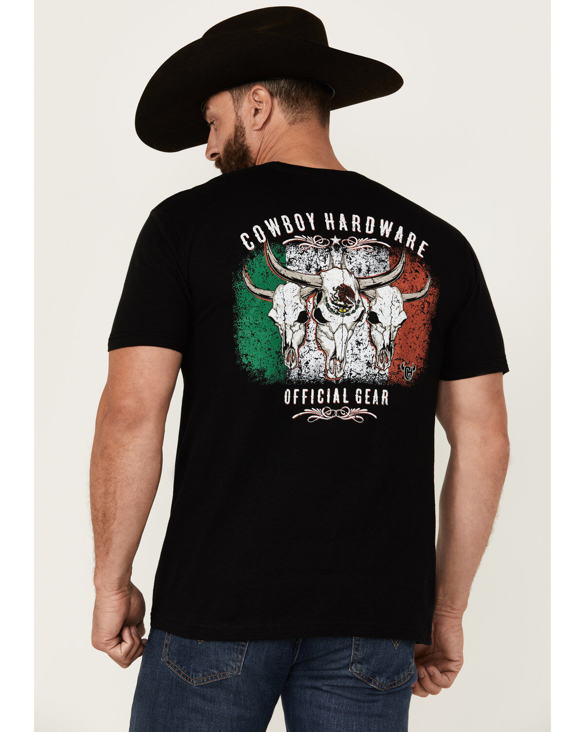 Men's Cowboy Hardware Triple Skull Short Sleeve Graphic T-Shirt