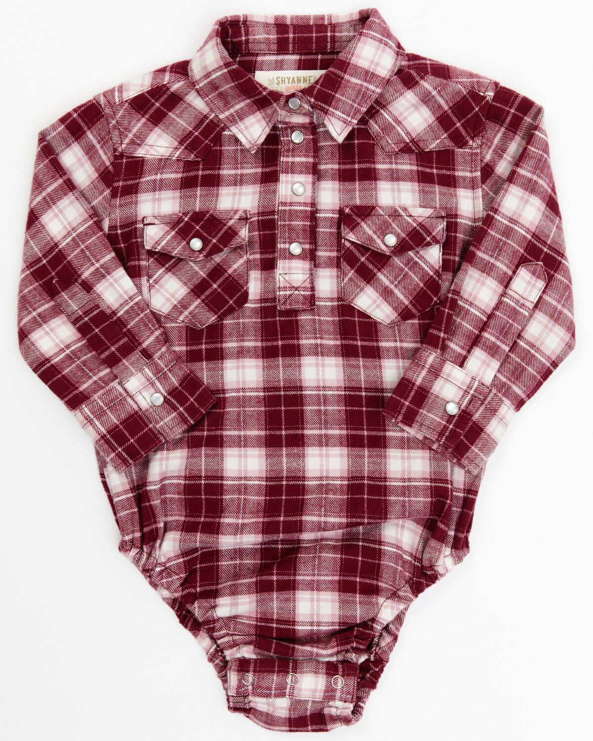 Girls' Shyanne Infant Holiday Plaid Print Long Sleeve Onesie