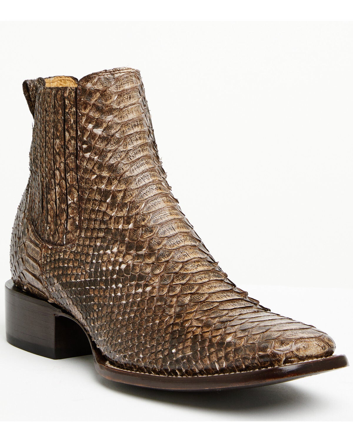 Men's Cody James Hash Exotic Python Western Ankle Boots - Broad Square