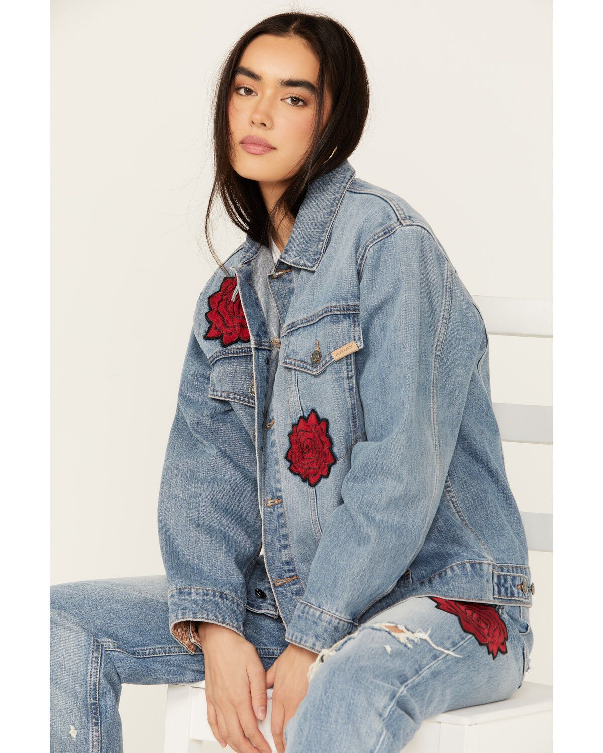 Women's Ariat Medium Wash Rodeo Quincy Denim Trucker Jacket