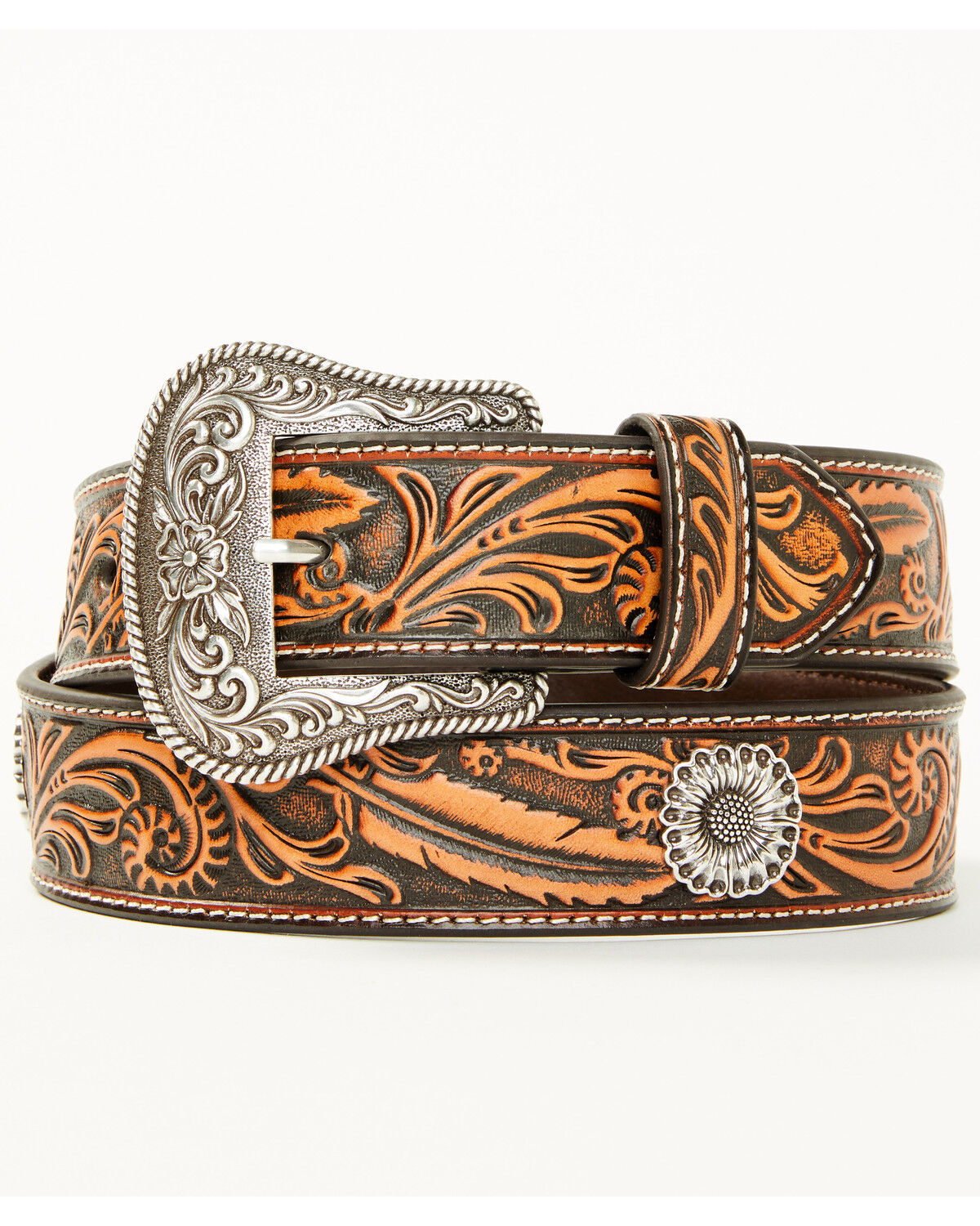 Women's Shyanne Floral Studded Tooled Belt