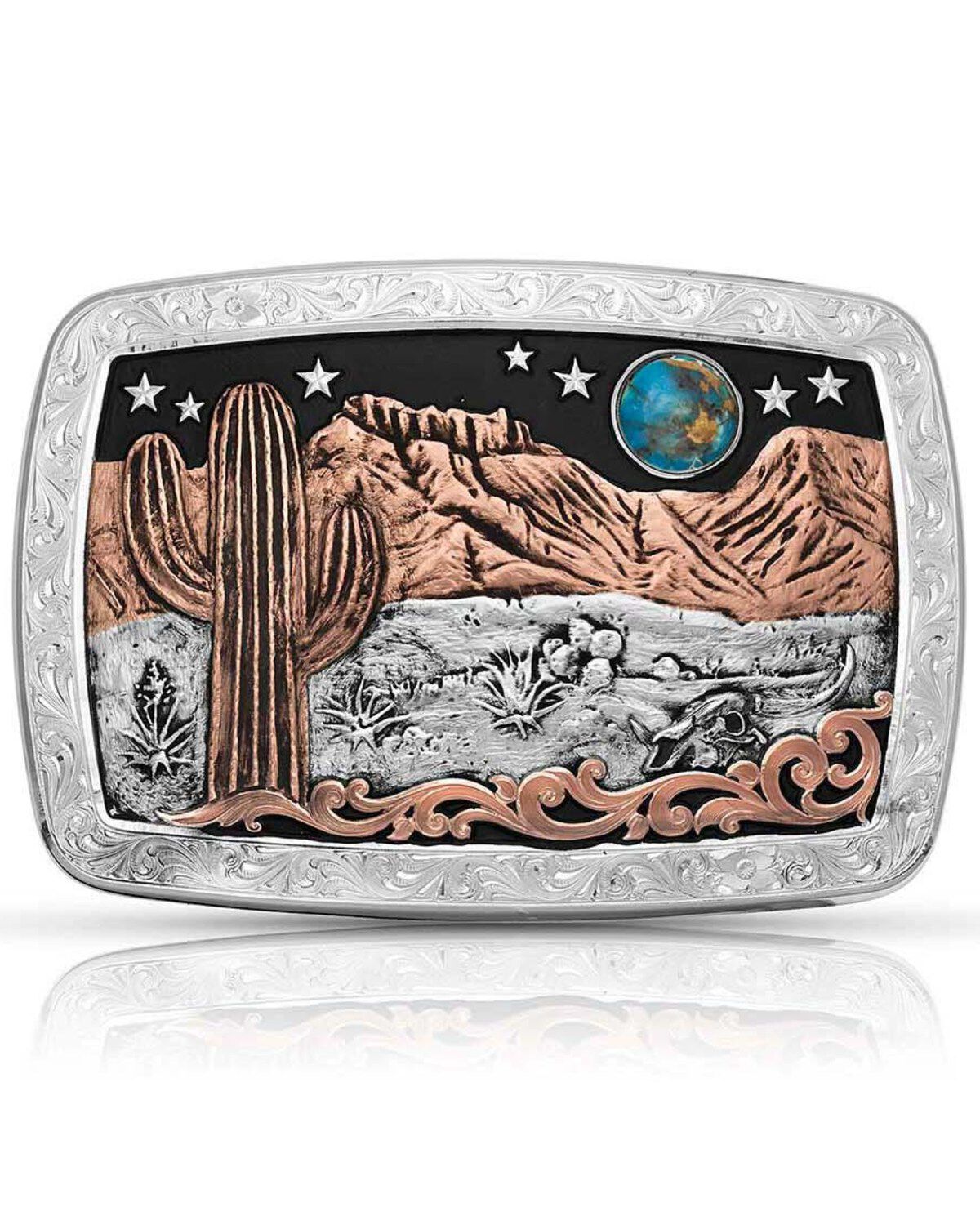 Women's Montana Silversmiths Desert Moon Turquoise Cactus Buckle