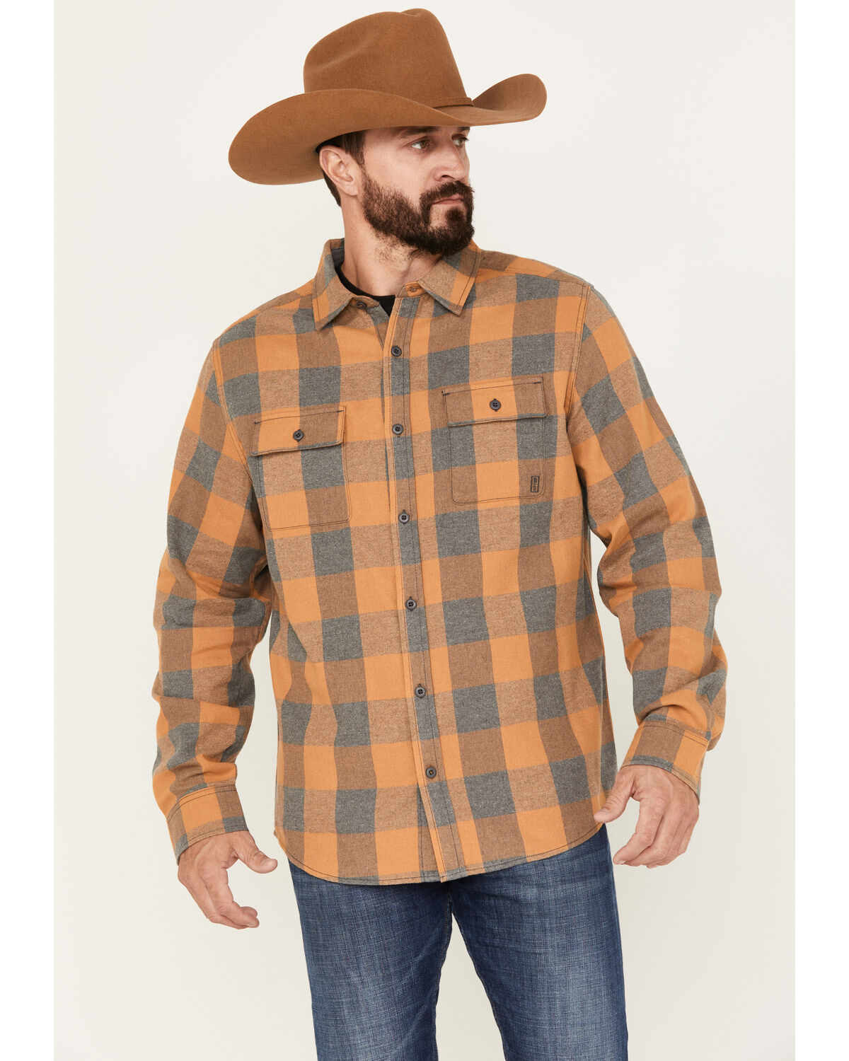 Men's Brothers and Sons Buffalo Checkered Print Long Sleeve Button Dow