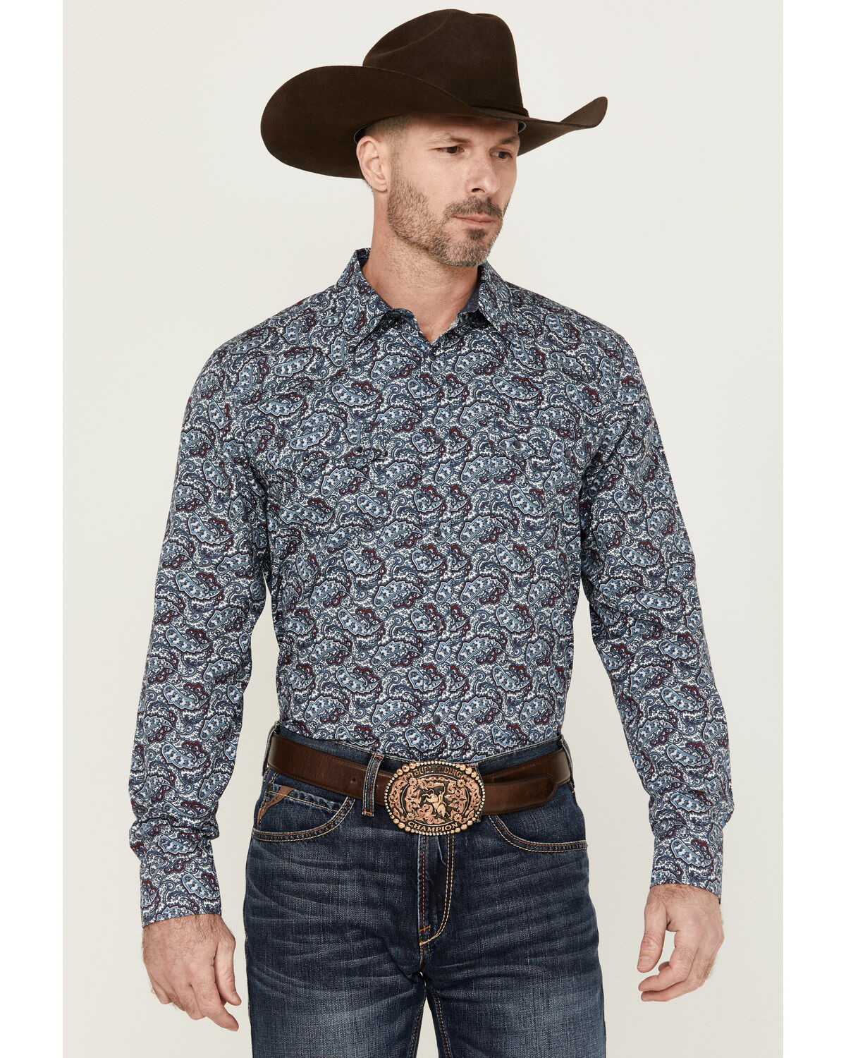 Men's Cody James Refresh Paisley Print Long Sleeve Snap Western Shirt