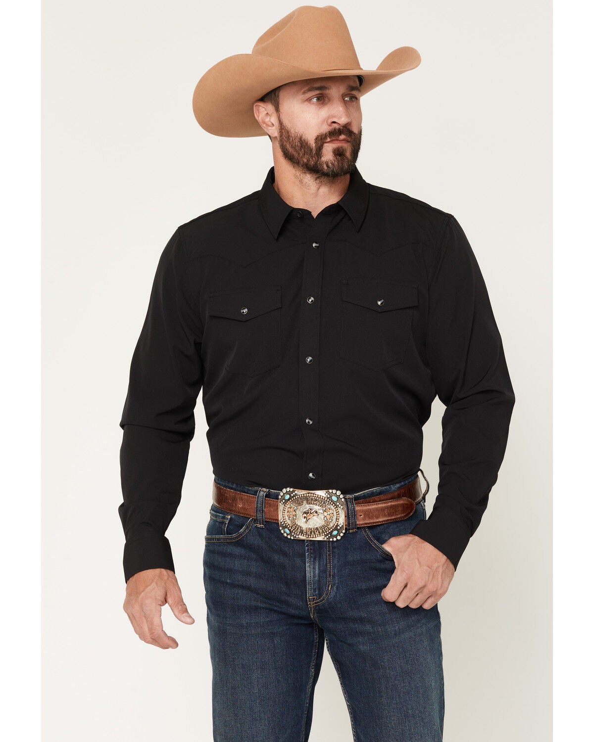 RANK 45 Remming Solid RODEOTEK 2.0 Long Sleeve Snap Stretch Performa