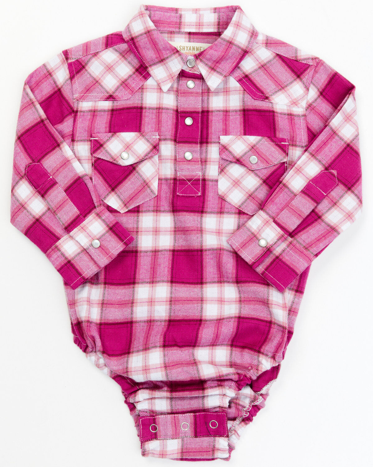 Girls' Shyanne Infant Plaid Print Long Sleeve Onesie