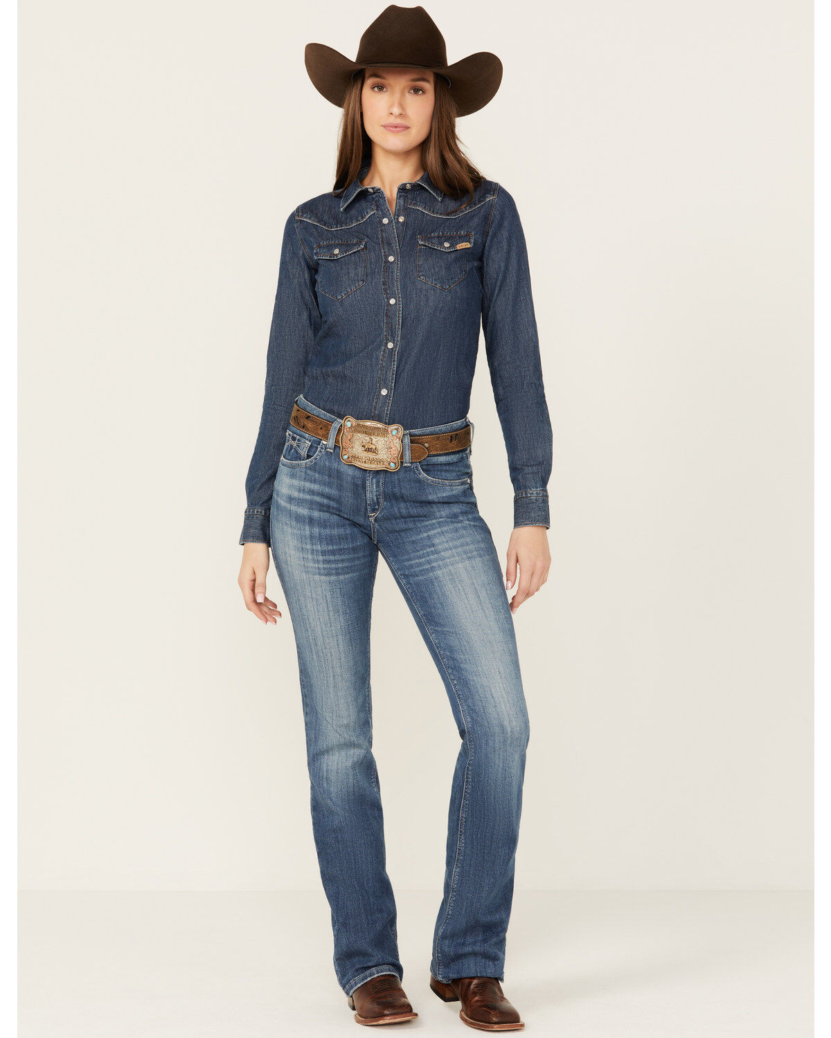 Women's Ariat Malaysia Dark Wash Perfect Rise Annie Stretch Bootcut Je