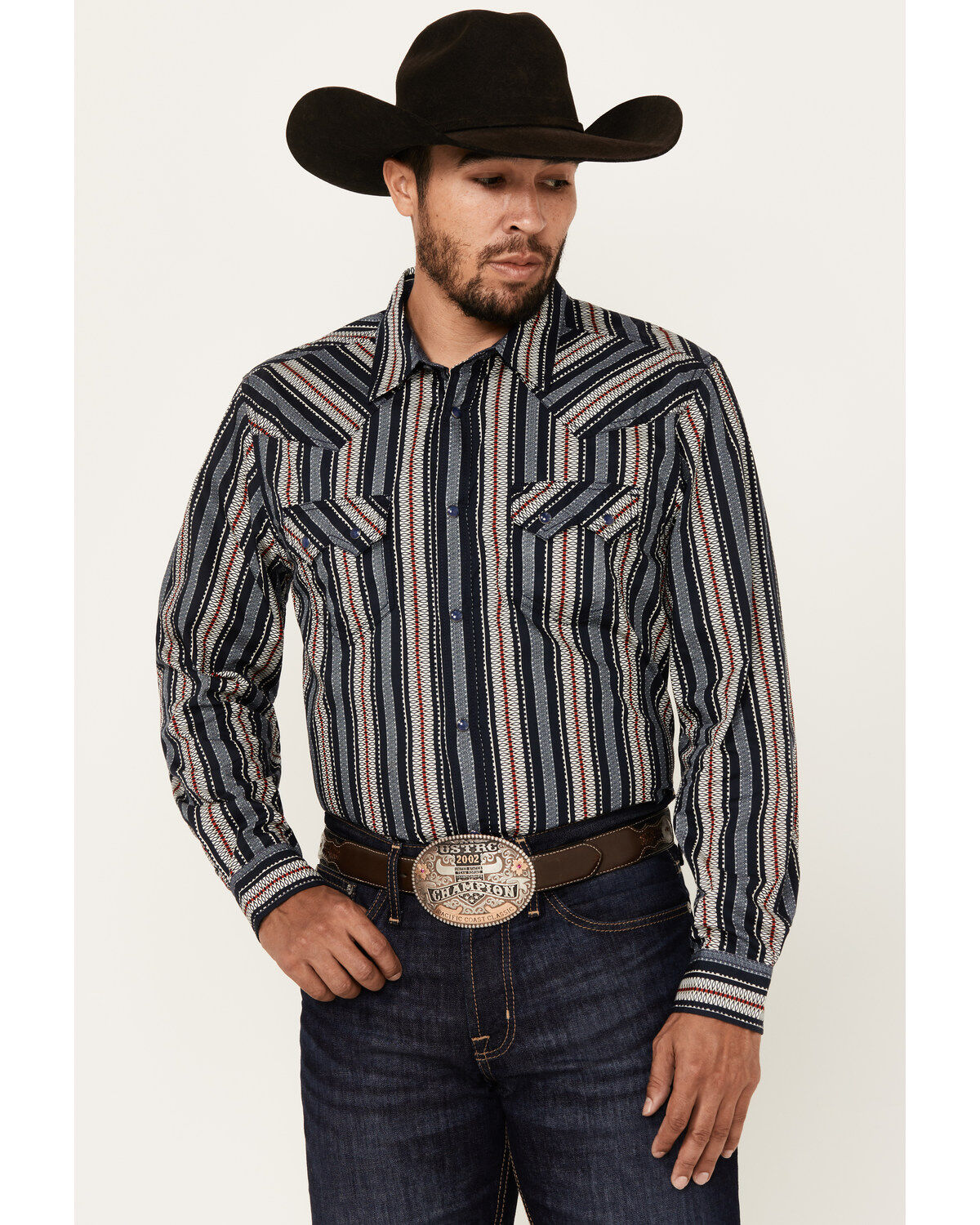 Men's Cody James Harvest Striped Long Sleeve Snap Western Shirt