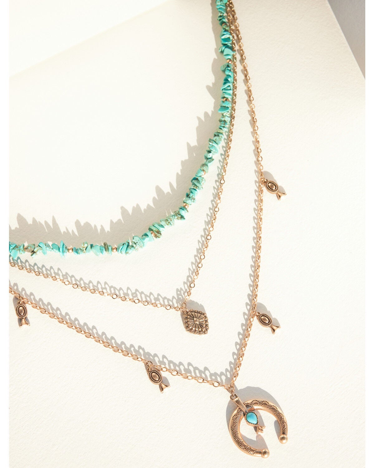 Women's Shyanne Summer Solstice Squash Blossom Layered Necklace