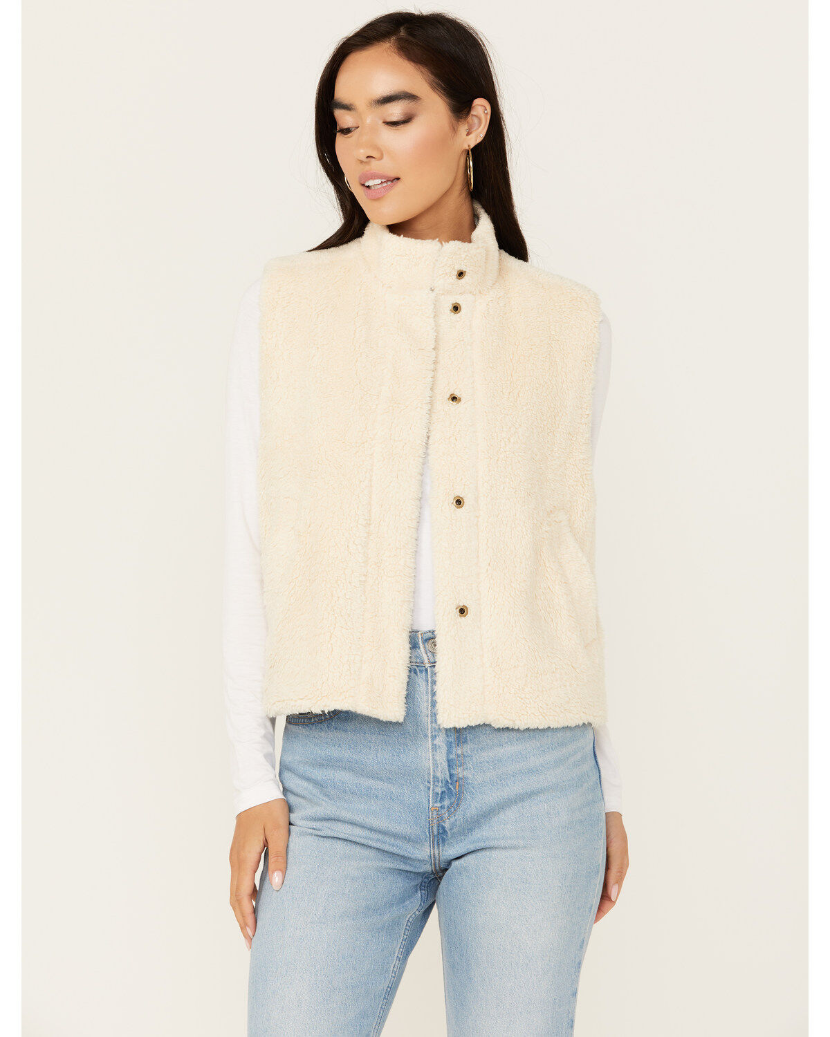 Women's Cleo + Wolf Alice Reversible Sherpa and Plaid Vest