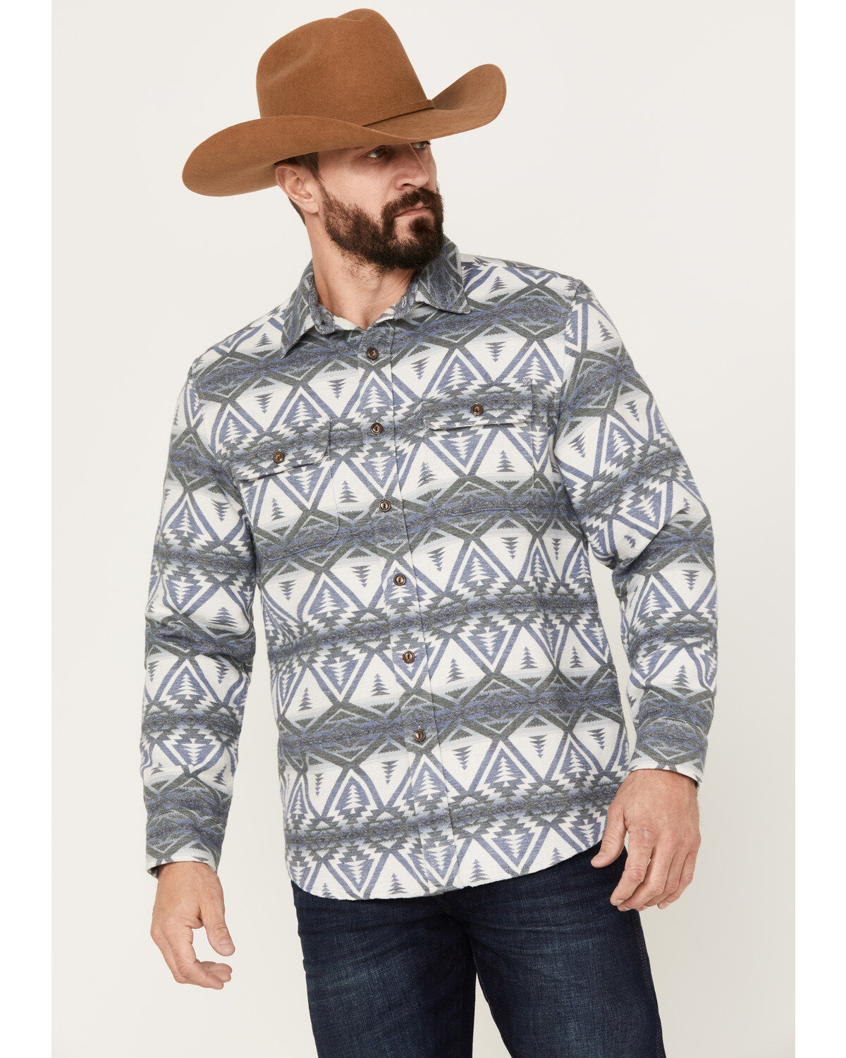 Men's Pendleton Beach Shack Print Long Sleeve Button-Down Western Shir