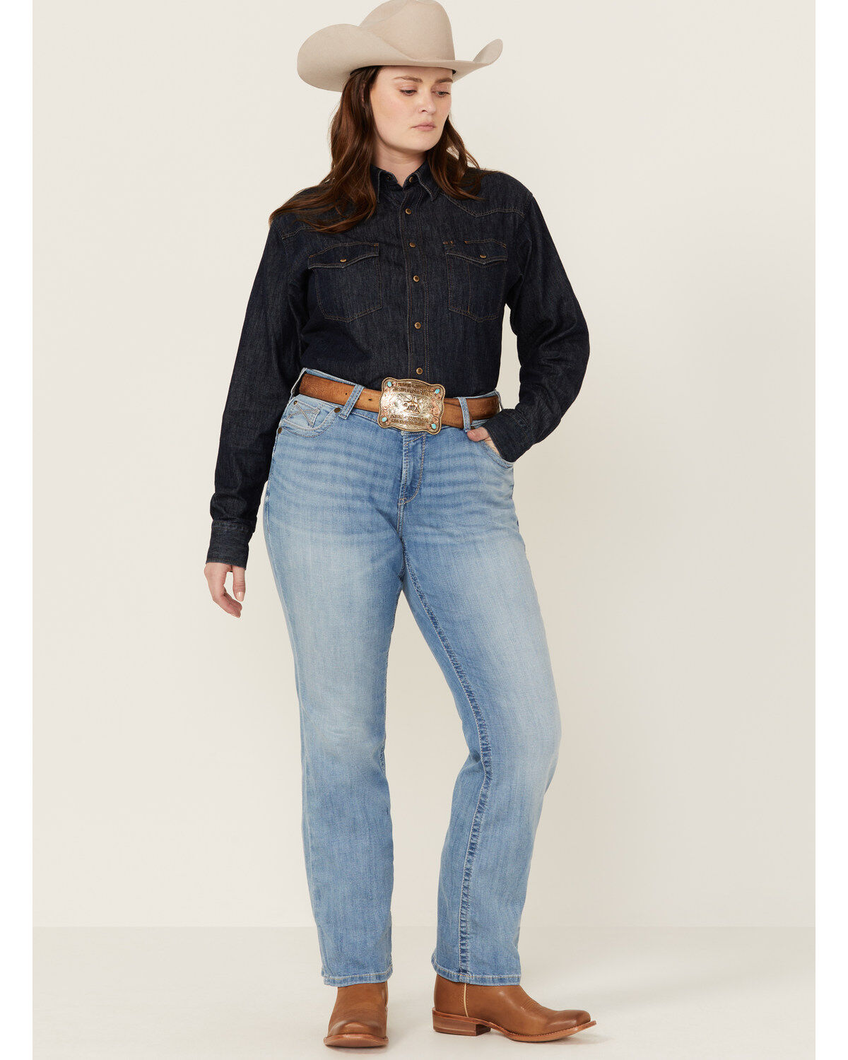 Women's Ariat Nebraska Light Wash Mid Rise Hope Stretch Bootcut Jeans