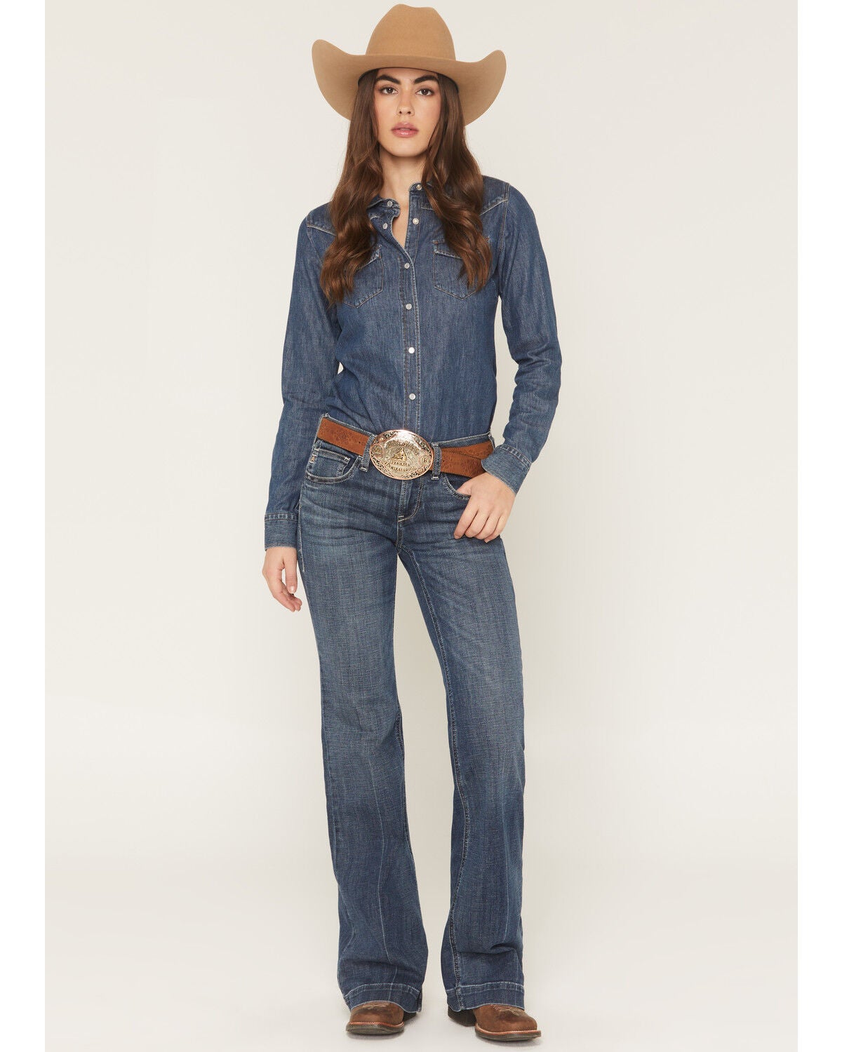 Women's Ariat Lelani Medium Wash Perfect Rise Trouser Stretch Denim Je