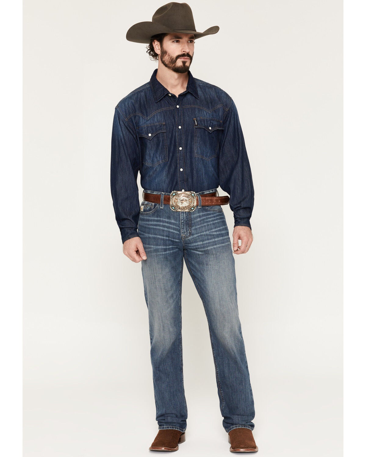 Men's Cinch Ian Medium Wash Slim Bootcut Stretch Denim Jeans