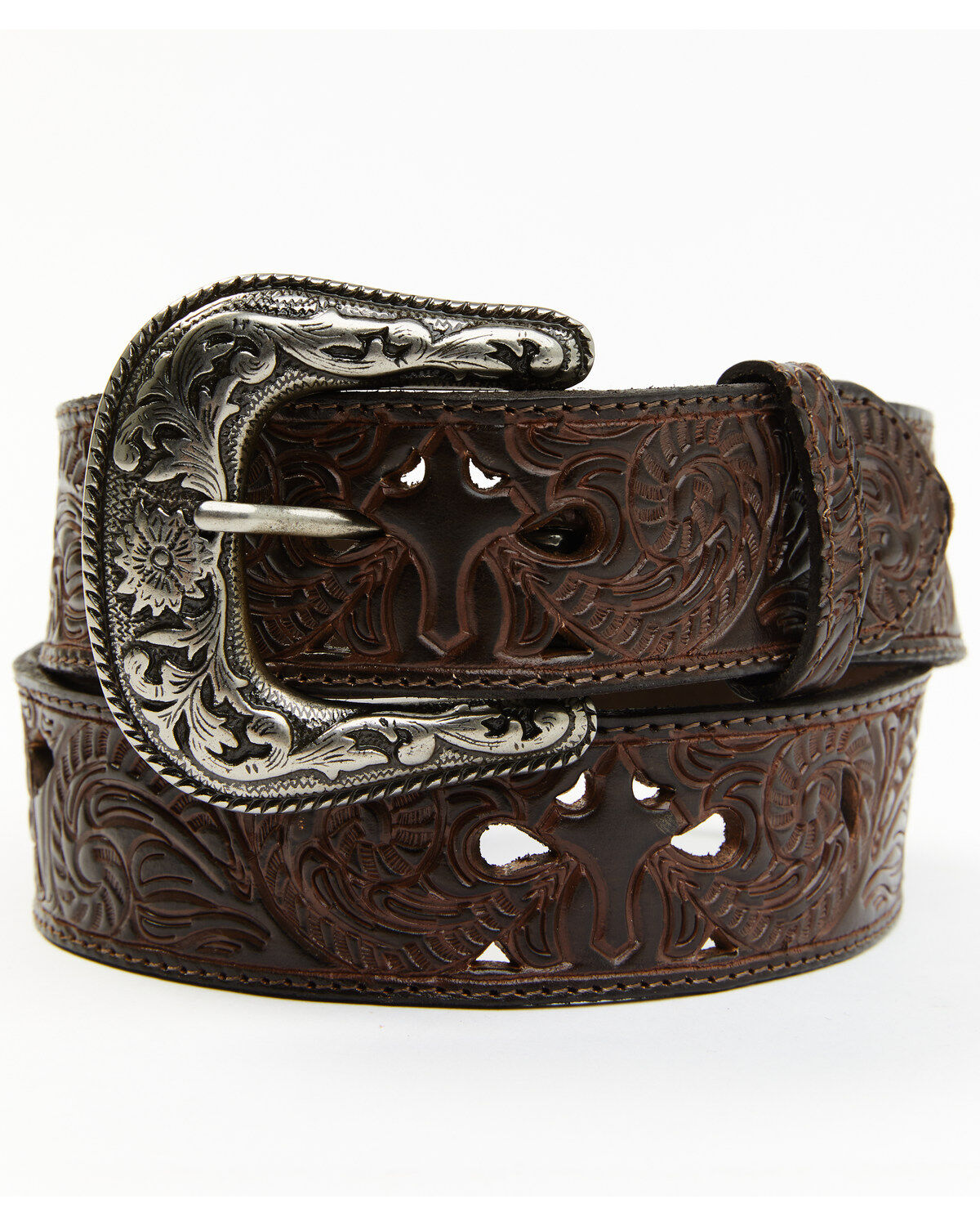 Women's Shyanne Cross Filigree Embossed Western Belt