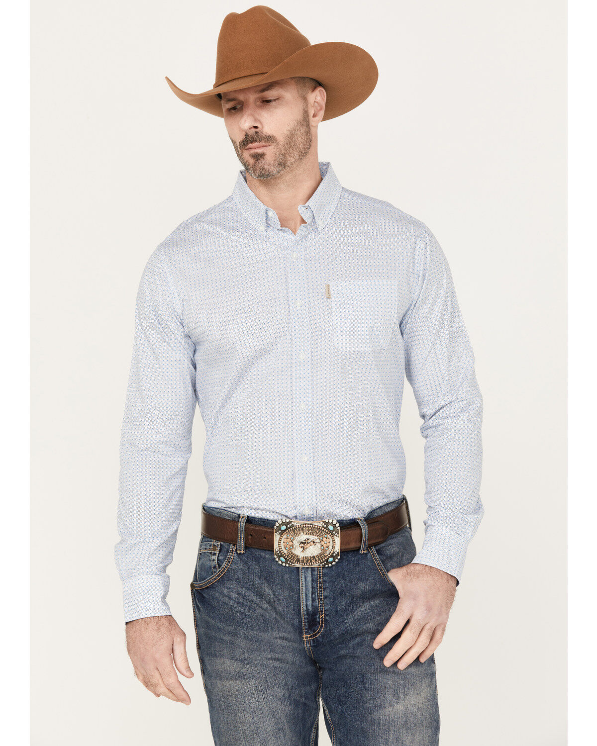 Men's Ariat Medallion Stretch Modern Fit Button-Down Long Sleeve Weste