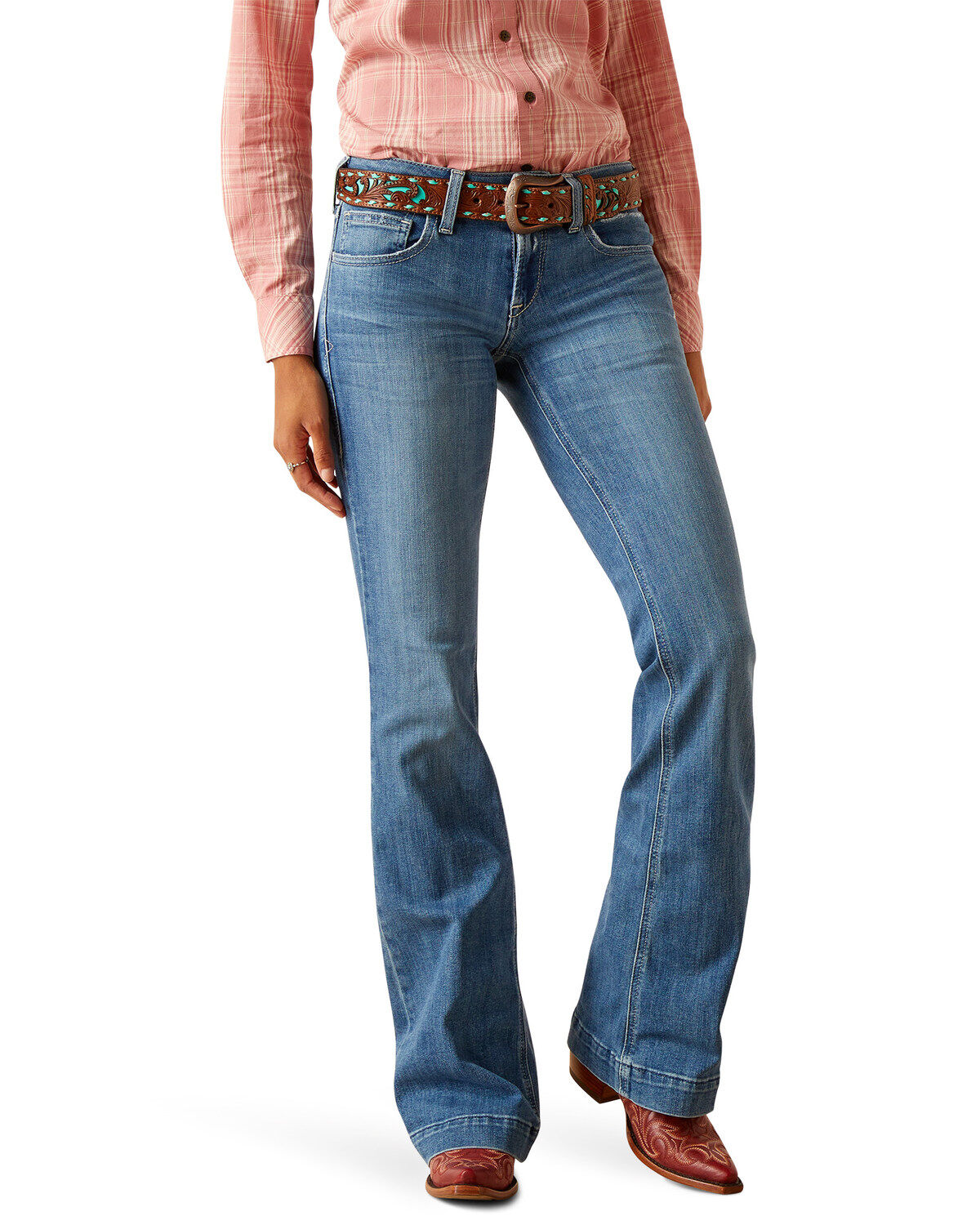 Women's Ariat Minnesota Medium Wash Mid Rise Leila Slim Stretch Trouse