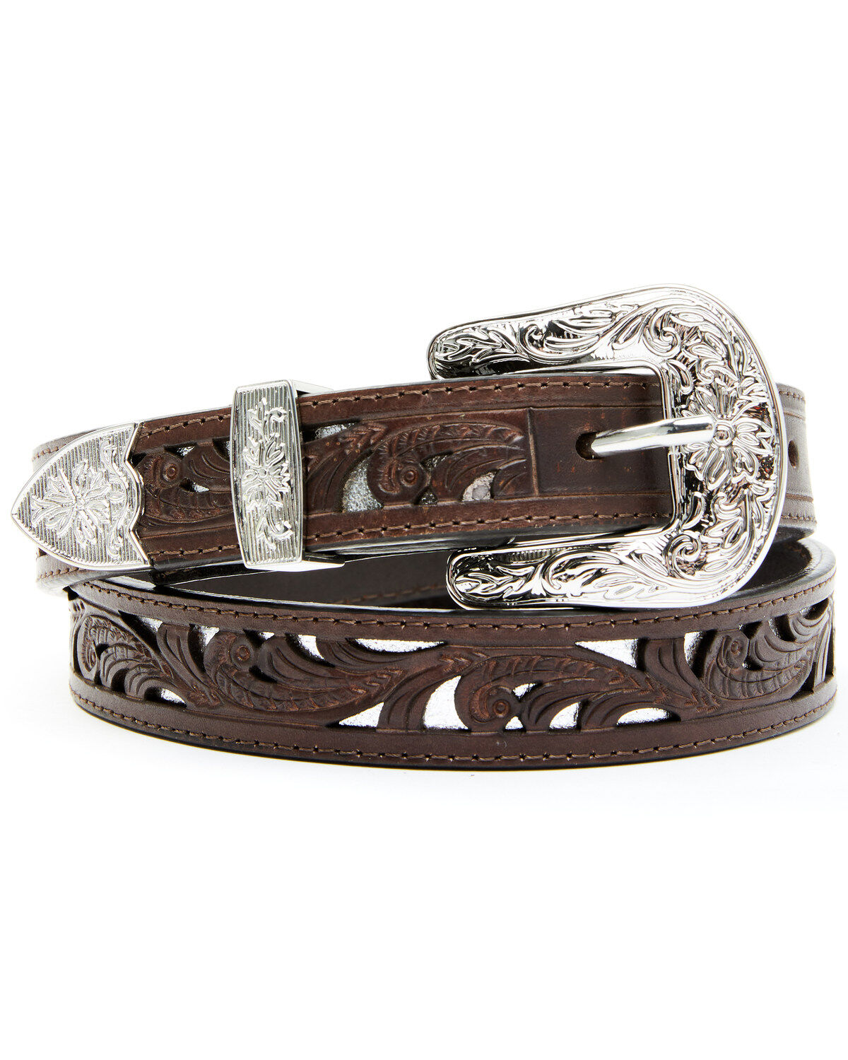 Women's Shyanne Skinny Silver Underlay Belt