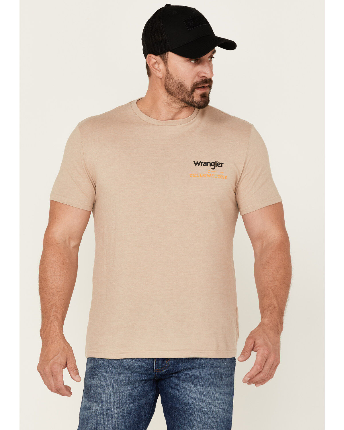 Men's Wrangler Heathered Yellowstone Dutton Ranch Logo Graphic T-Shirt