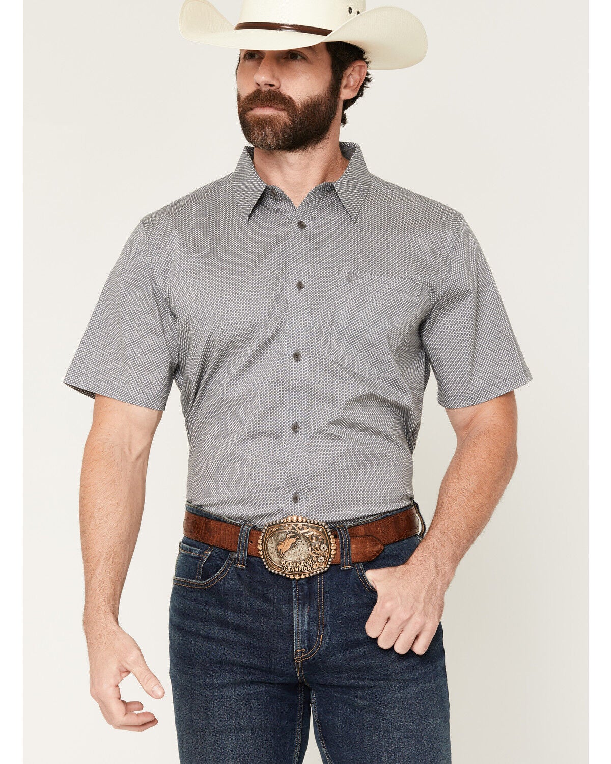 Men's Cody James Astro Geo Print Short Sleeve Button-Down Stretch West
