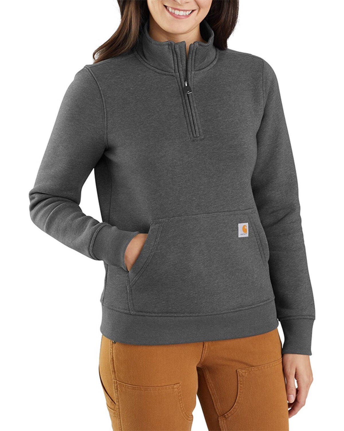 Women's Carhartt Relaxed Fit Midweight Quatre-Zip Mock-Neck Pullover