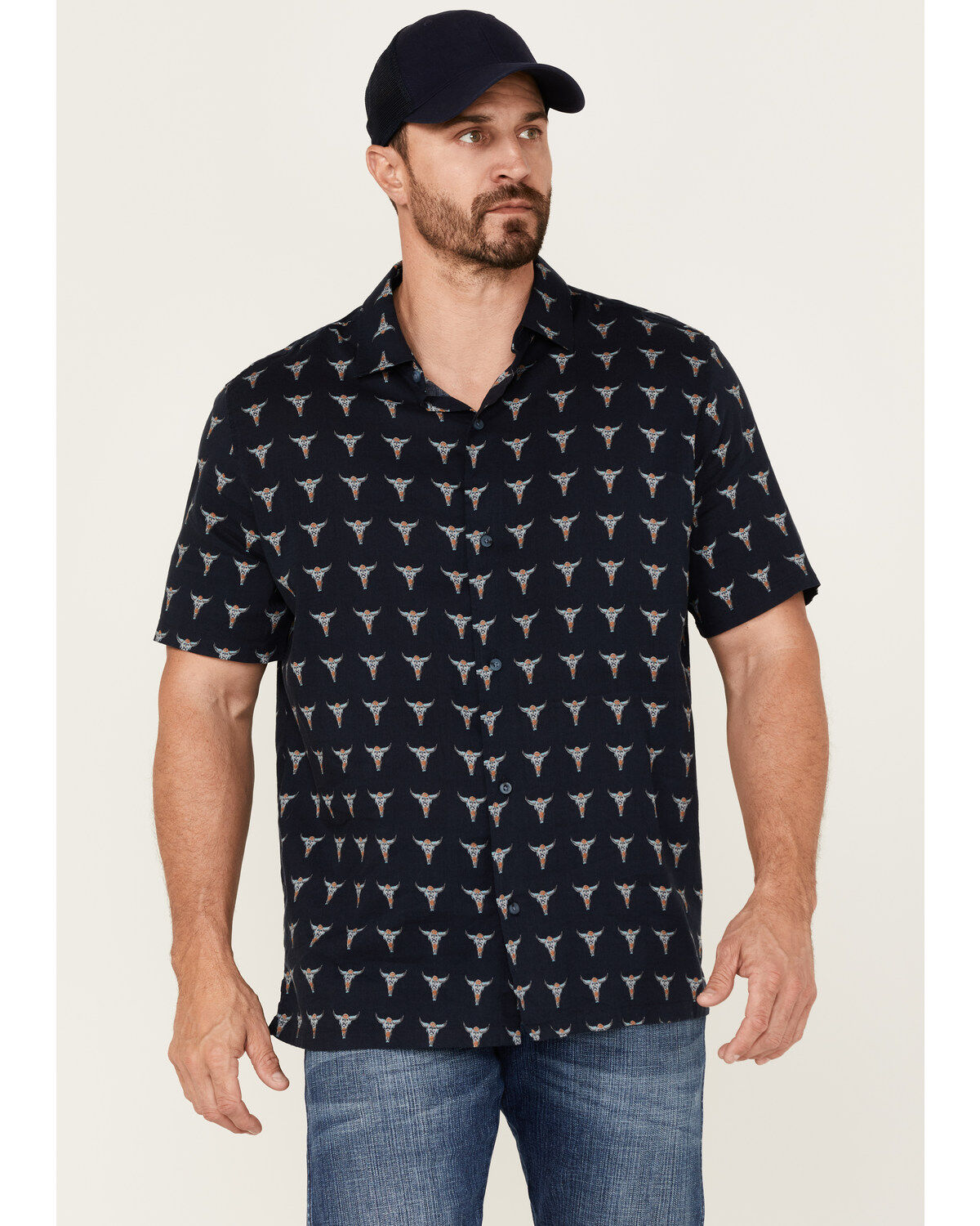 Men's Gibson Bull Pinata Print Western Shirt