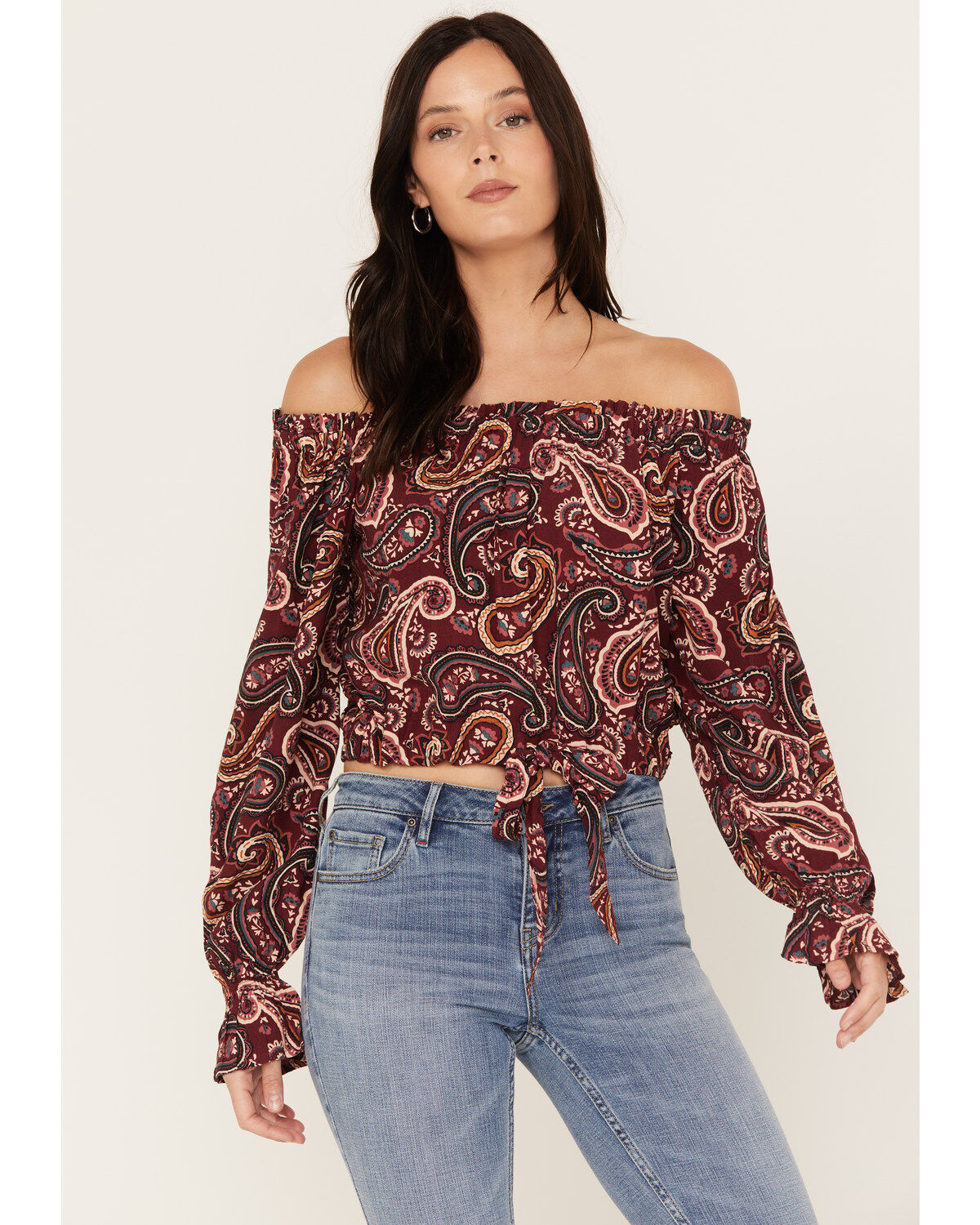 Women's Wrangler Retro Off The Shoulder Cropped Blouse